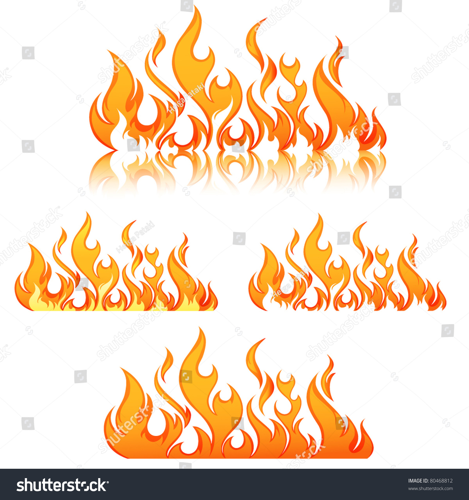 Fire Flames Collage Stock Vector 80468812 - Shutterstock