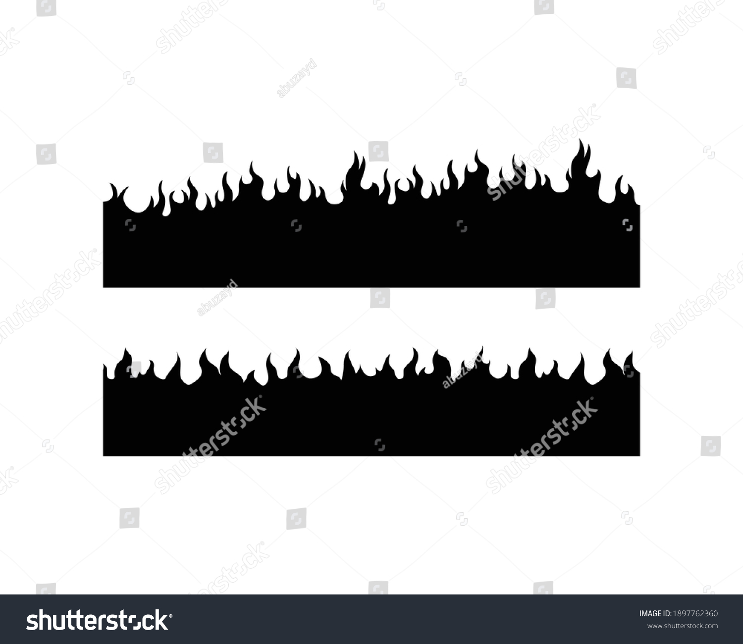 Fire Flames Vector Set Flat Style Stock Vector (Royalty Free) 1897762360