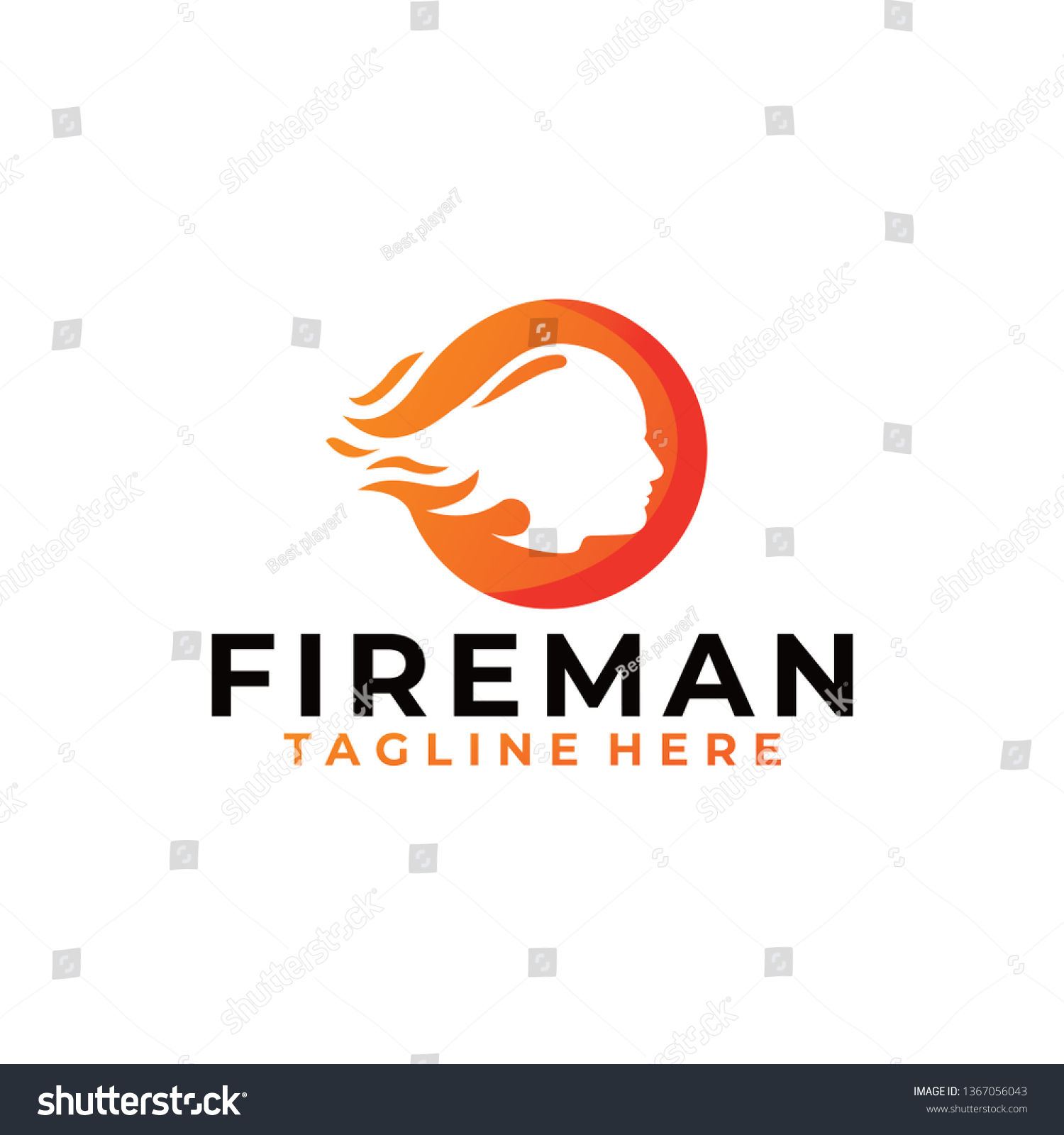 Fire Head Logo Icon Stock Vector (Royalty Free) 1367056043 Shutterstock