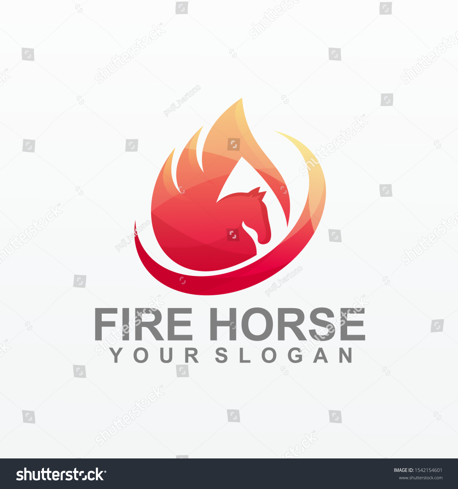 Fire Horse Logo Vector Template Illusration Stock Vector (Royalty Free ...