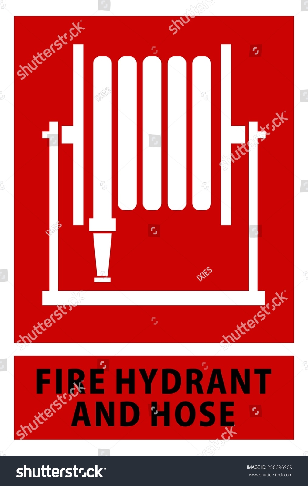 Fire Hose Reel Sign Symbol Isolated Stock Vector (Royalty Free) 256696969