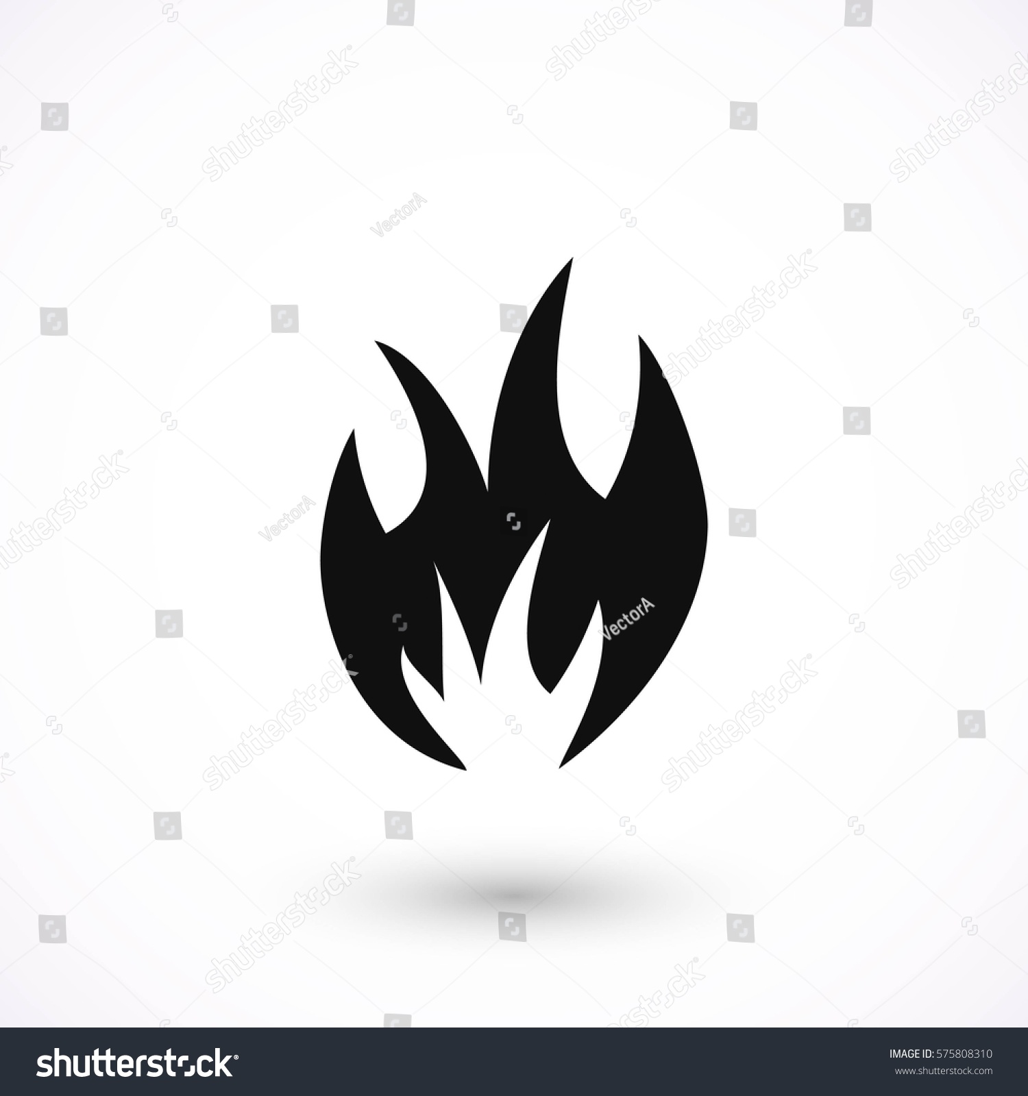 Fire Icon Vector Flat Design Best Stock Vector (Royalty Free) 575808310 ...