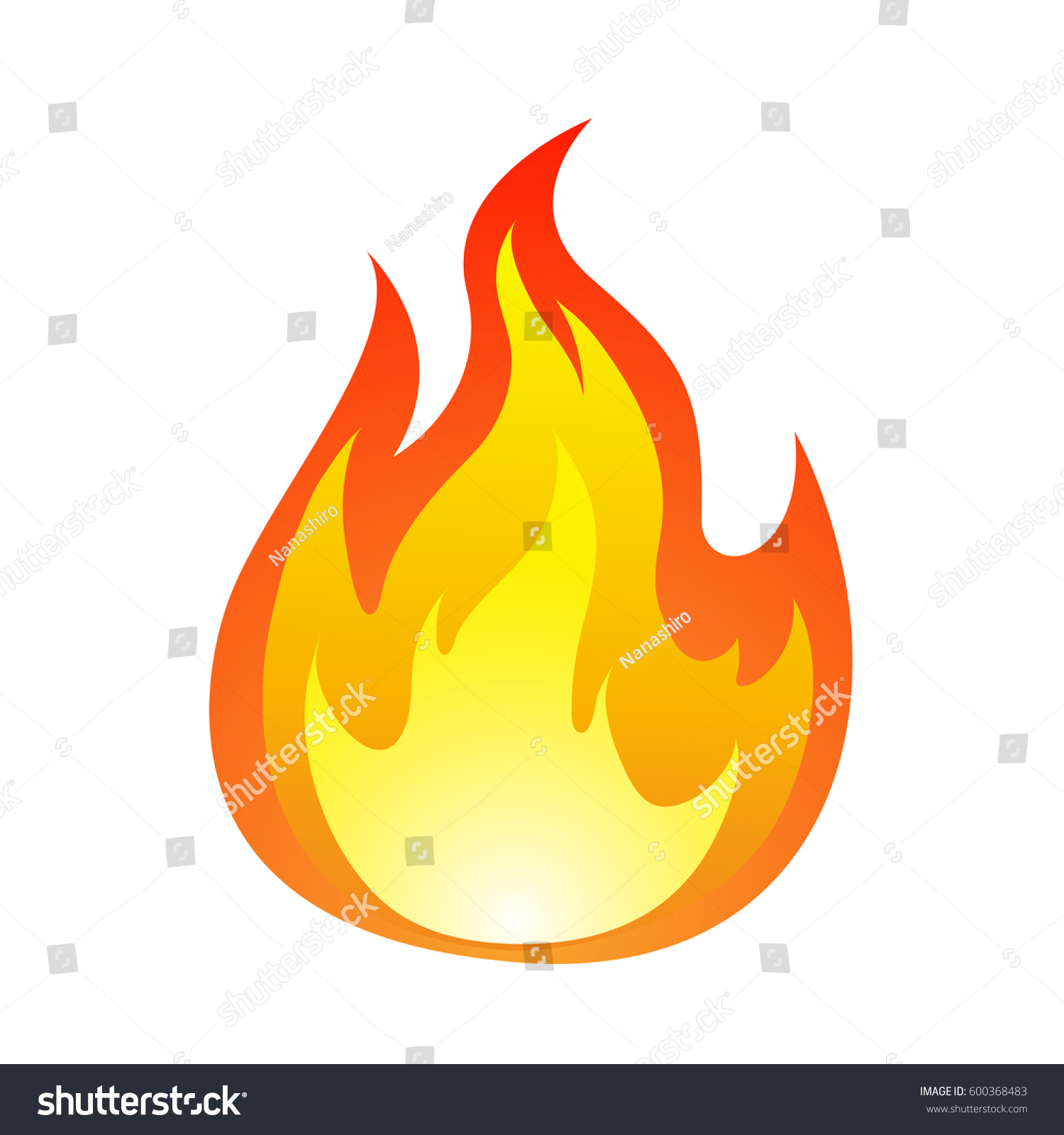Fire Icon Vector Symbol Stock Vector (Royalty Free) 600368483