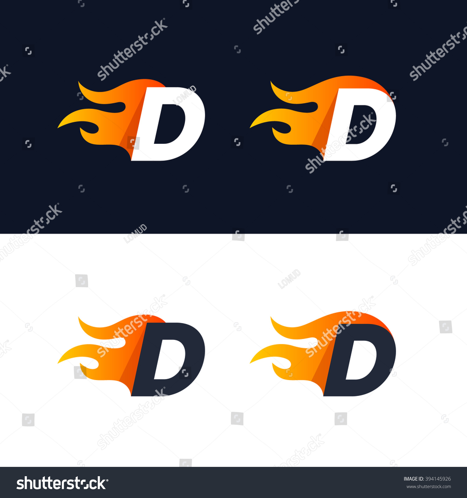 Fire Letter D Logo Template Burning Stock Vector 394145926 - Shutterstock