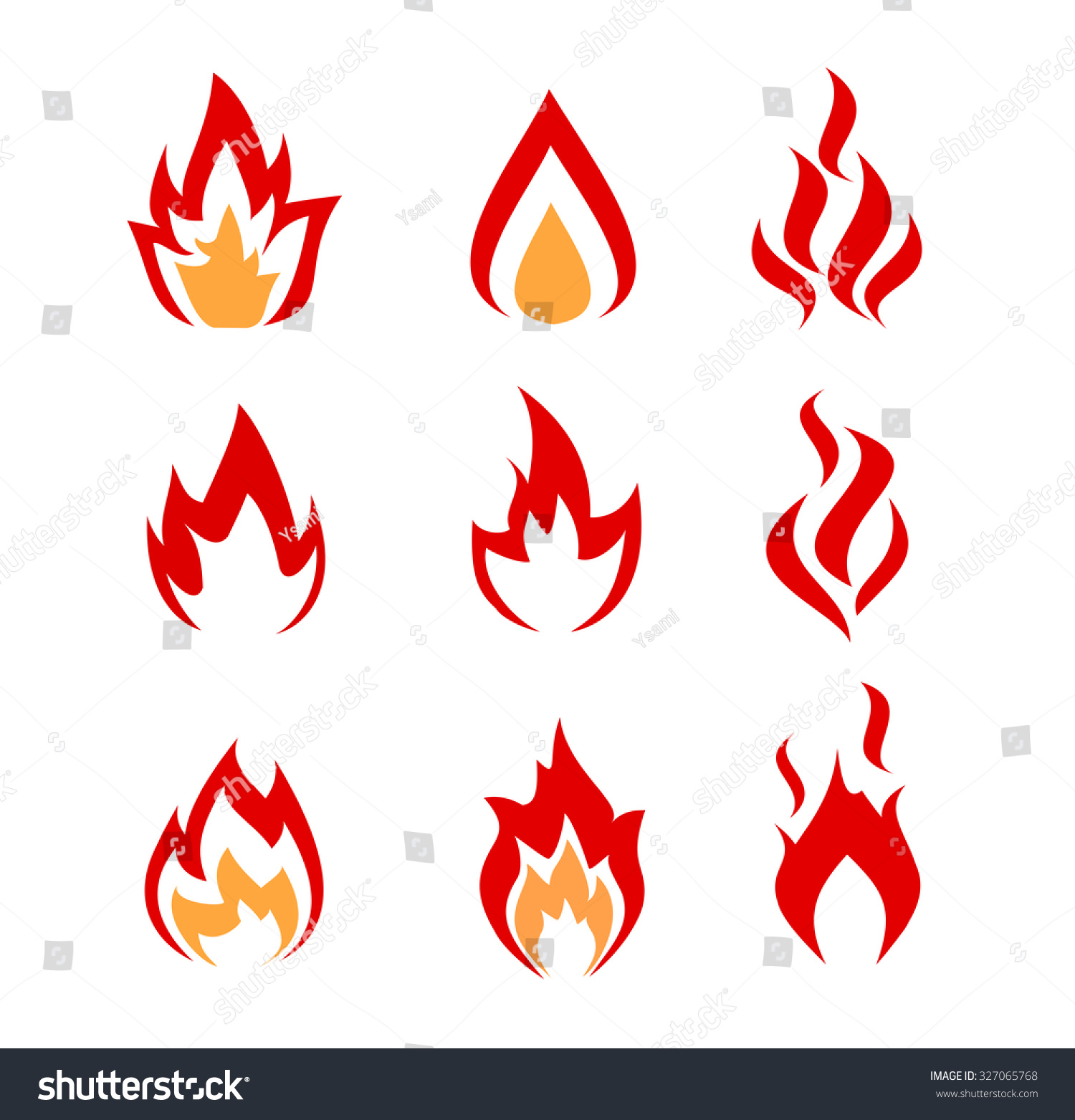 Fire Logos Icons Set Vector Stock Vector 327065768 - Shutterstock