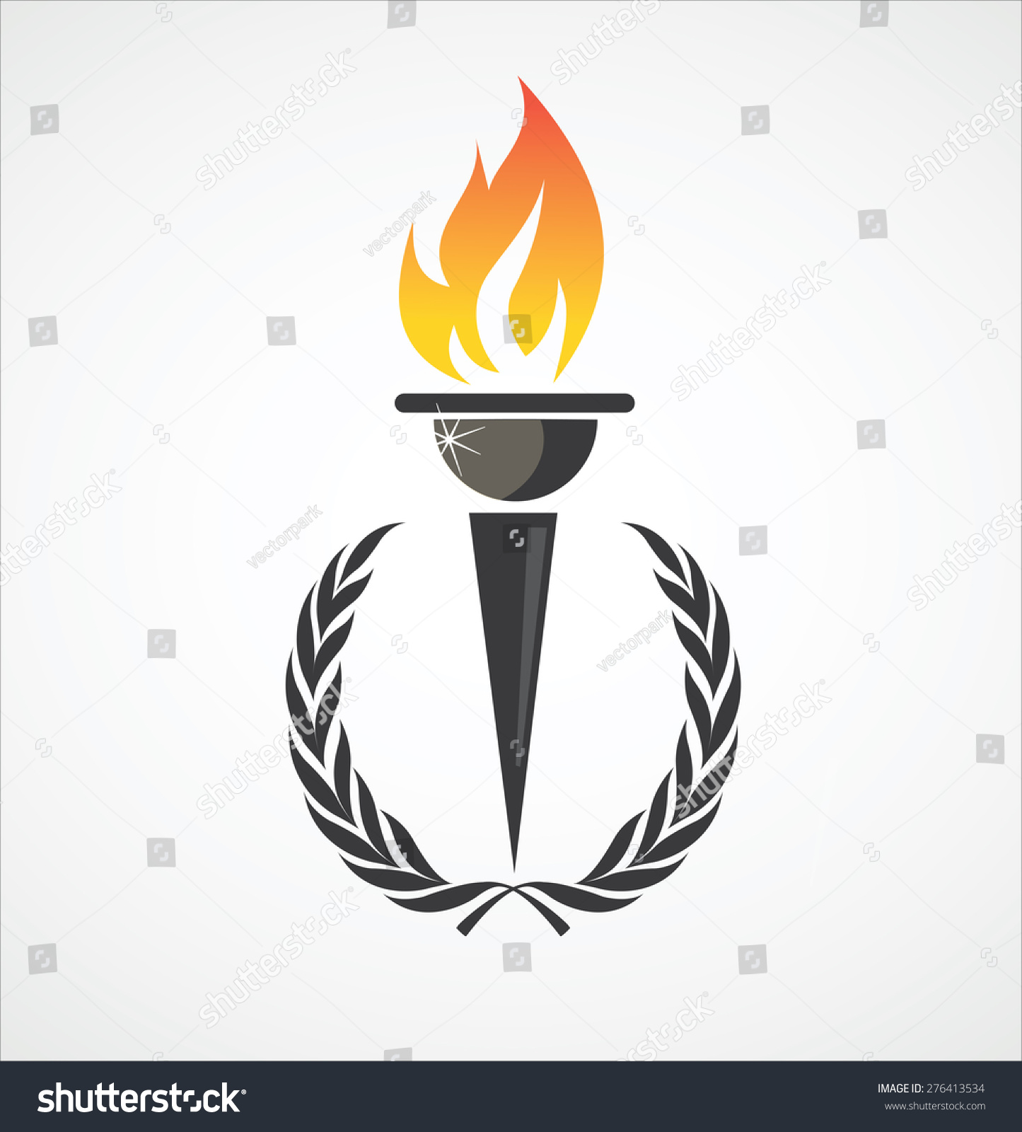 Fire Torch Victory Champion Flame Icon Isolated Vector Illustration ...