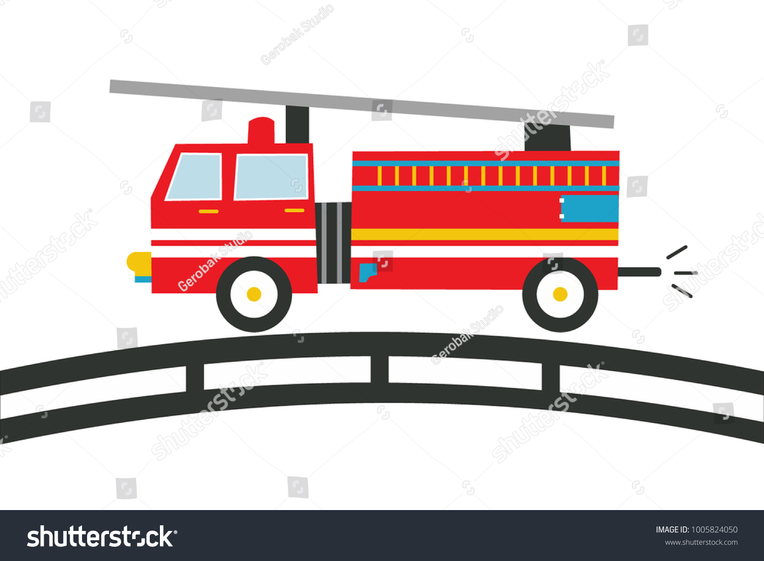 Fire Truck Cartoon Vector เวกเตอร์สต็อก ปลอดค่าลิขสิทธิ์ 1005824050 6449