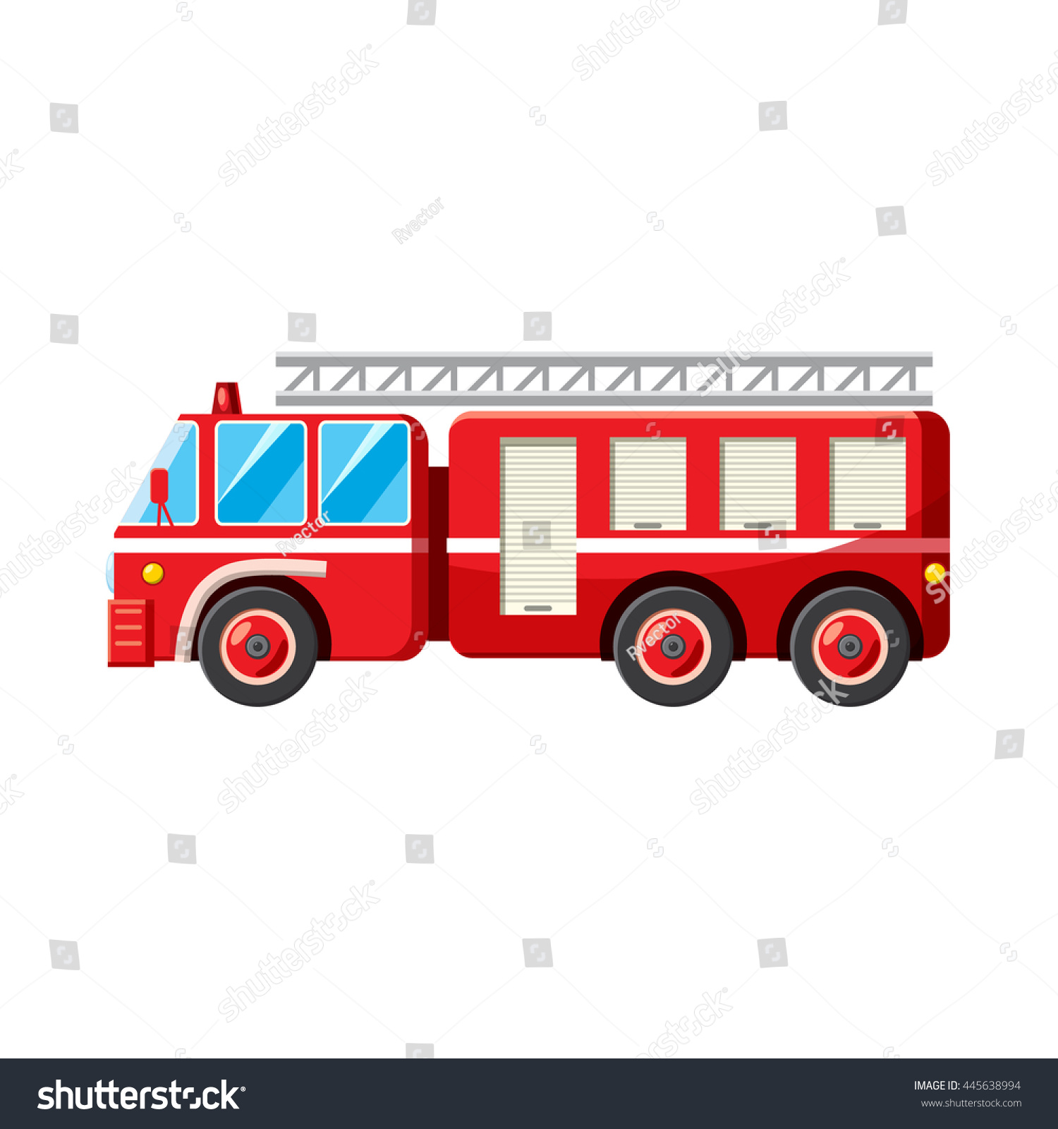 Fire Truck Icon Cartoon Style On Stock Vector 445638994 - Shutterstock