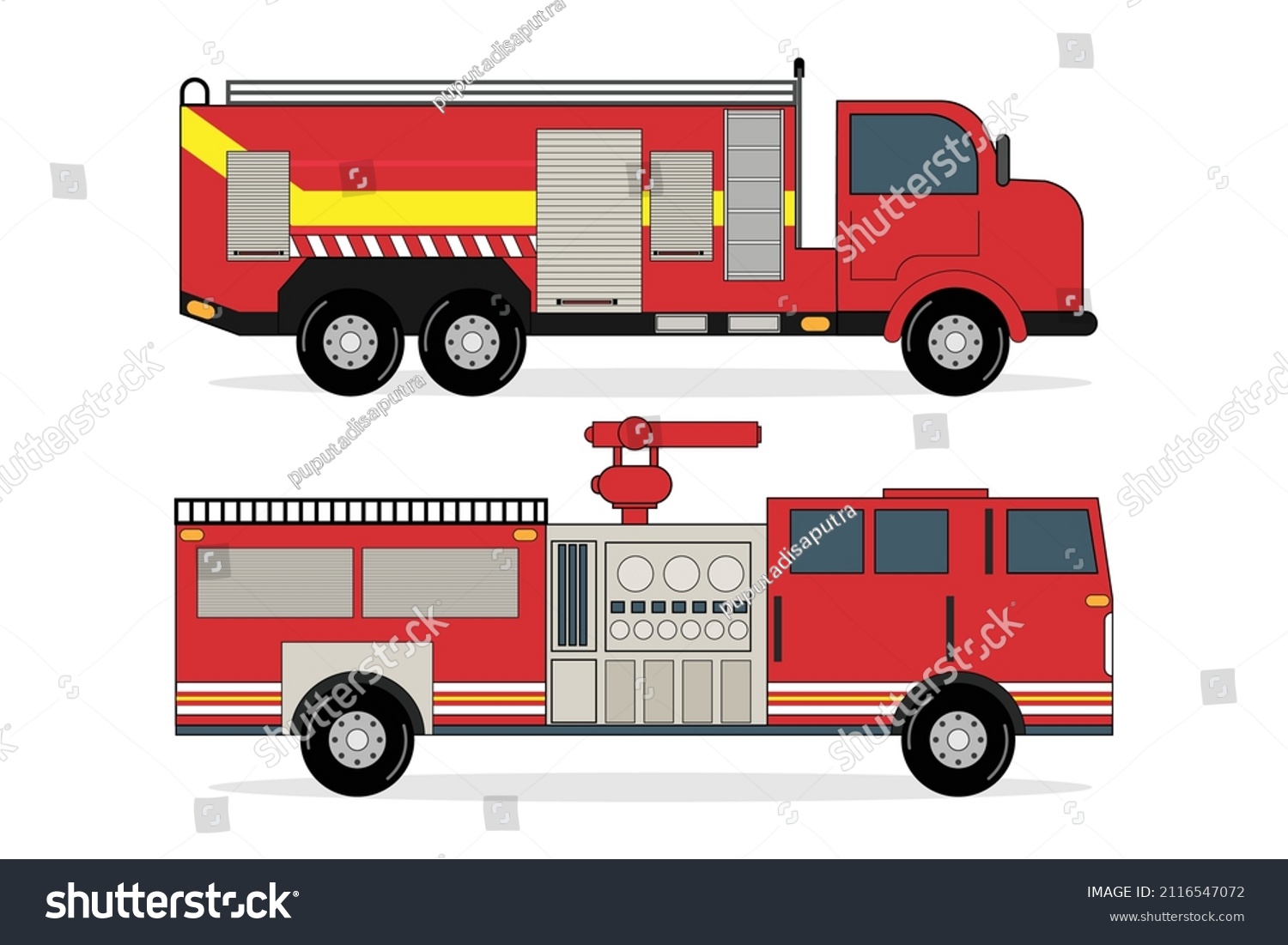 Fire Truck Simple Vector Illustration Stock Vector (Royalty Free ...