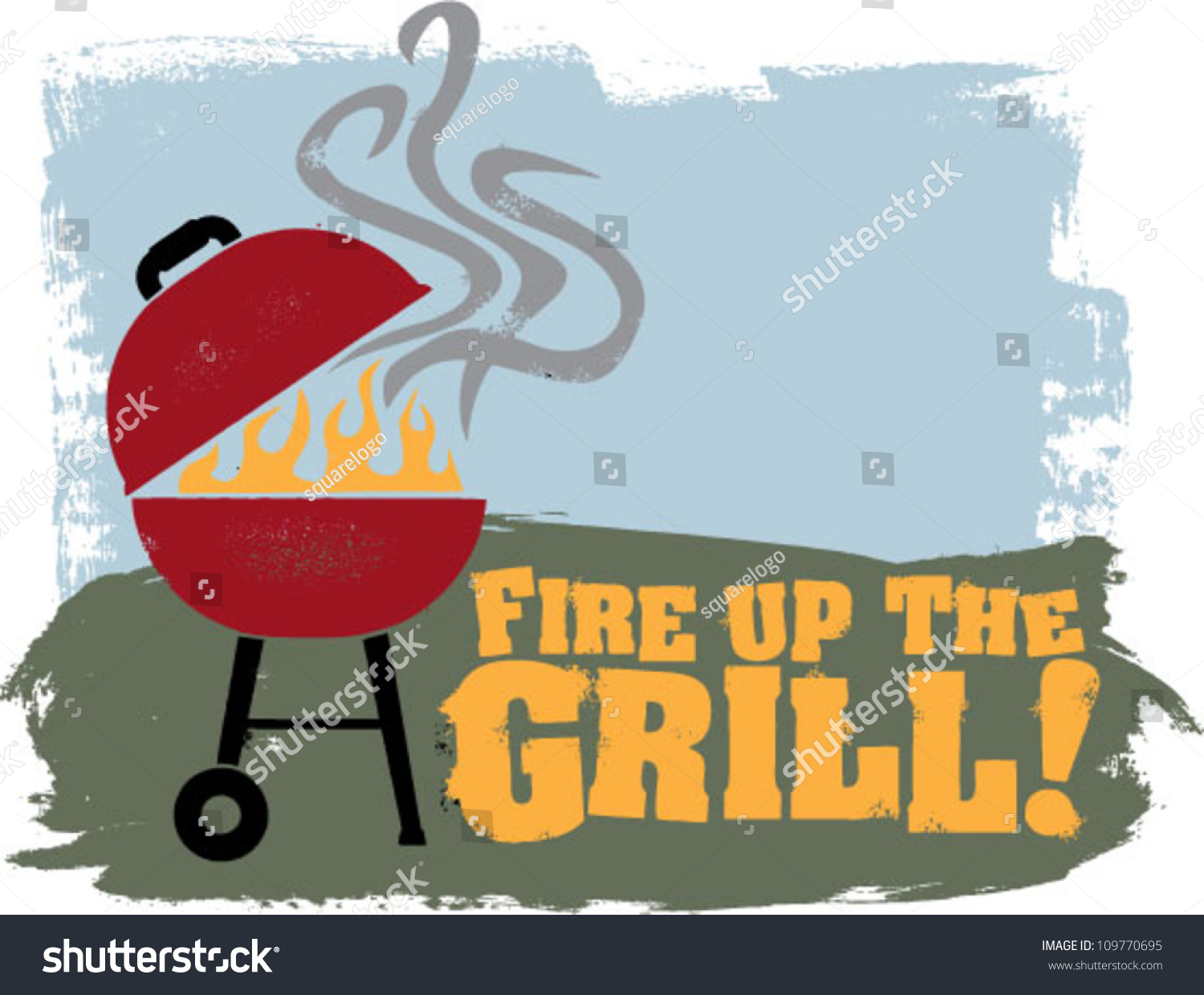 Fire Backyard Bbq Grill Stock Vector (Royalty Free) 109770695 ...