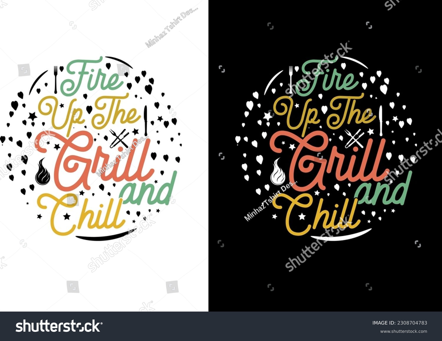 SVG of Fire up the grill and chill,  barbecue svg, Grilling svg, bbq timer svg, Chillin and Grillin,  svg