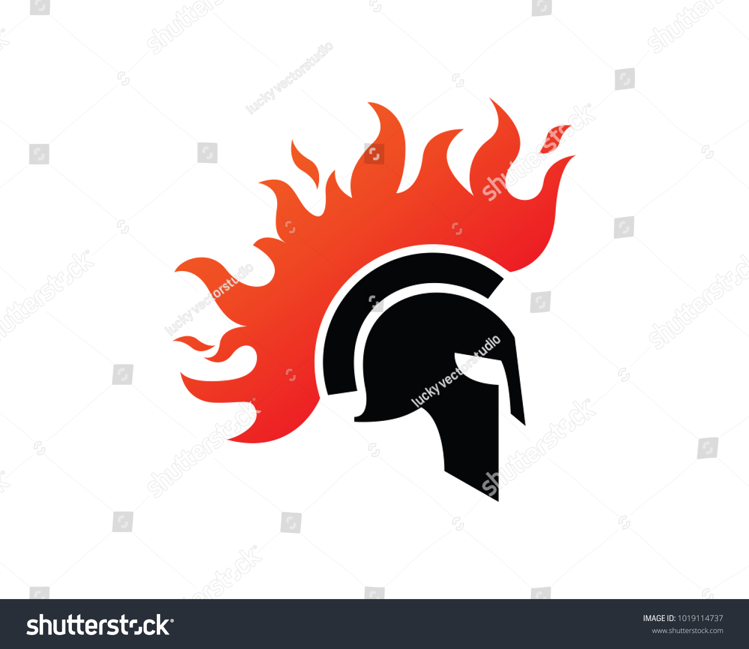 Fire Warrior Logo Template Design Vector Stock Vector Royalty Free