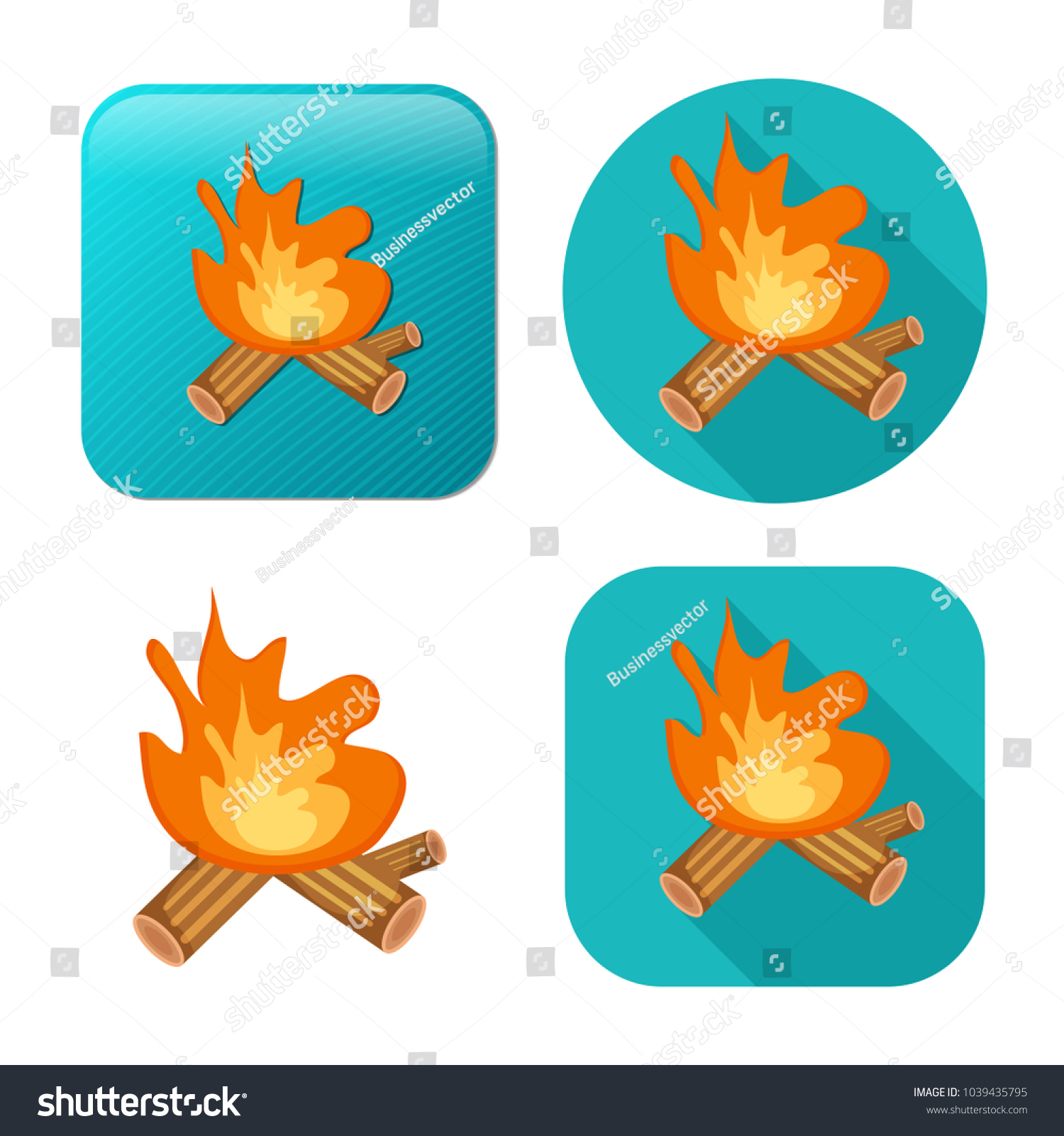 Fire Wood Icon Campfire Vector Firewood Stock Vector (Royalty Free ...