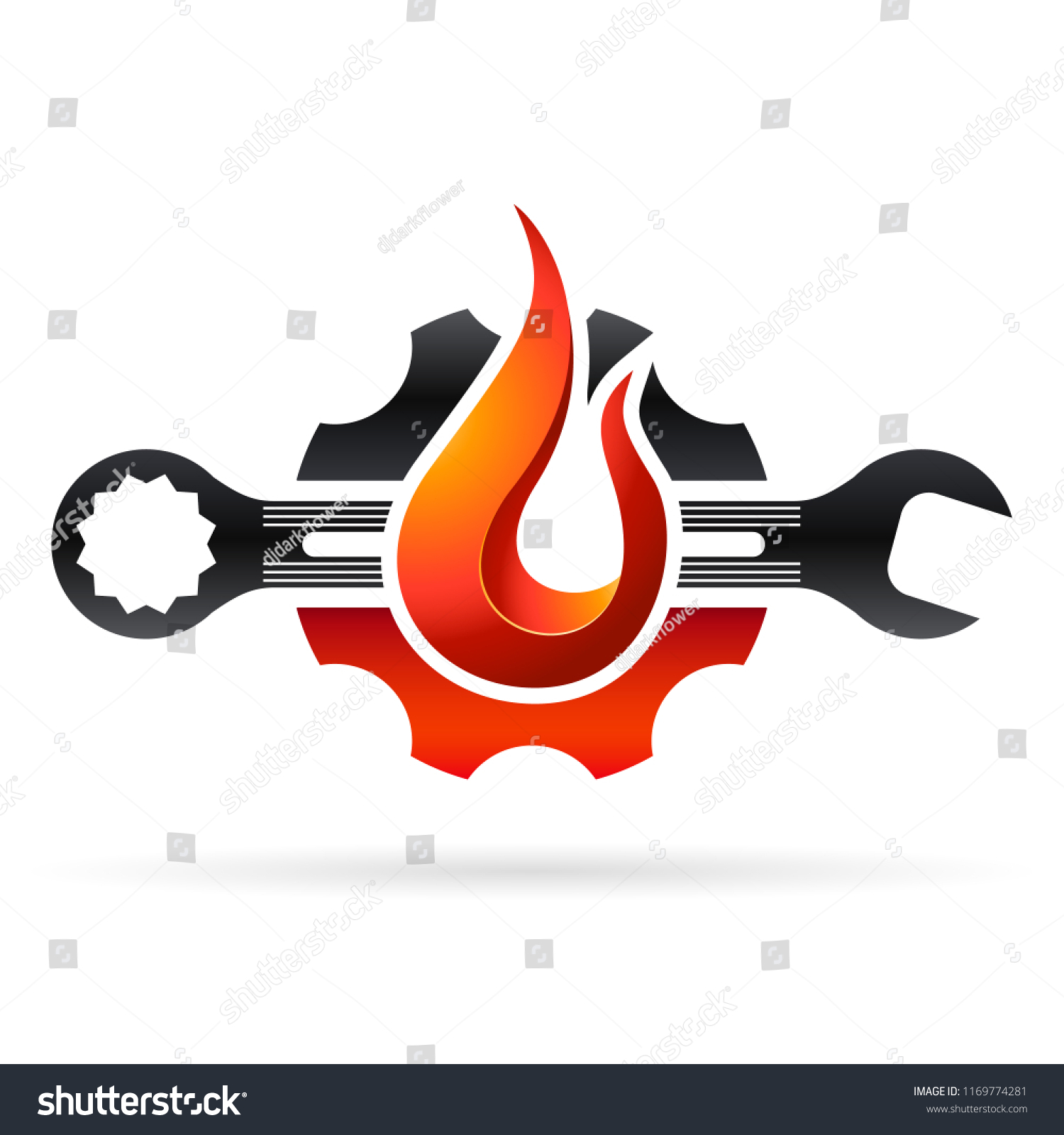 Fire Wrench Gear Wheel Plumbing Gas Stock Vector (Royalty Free ...