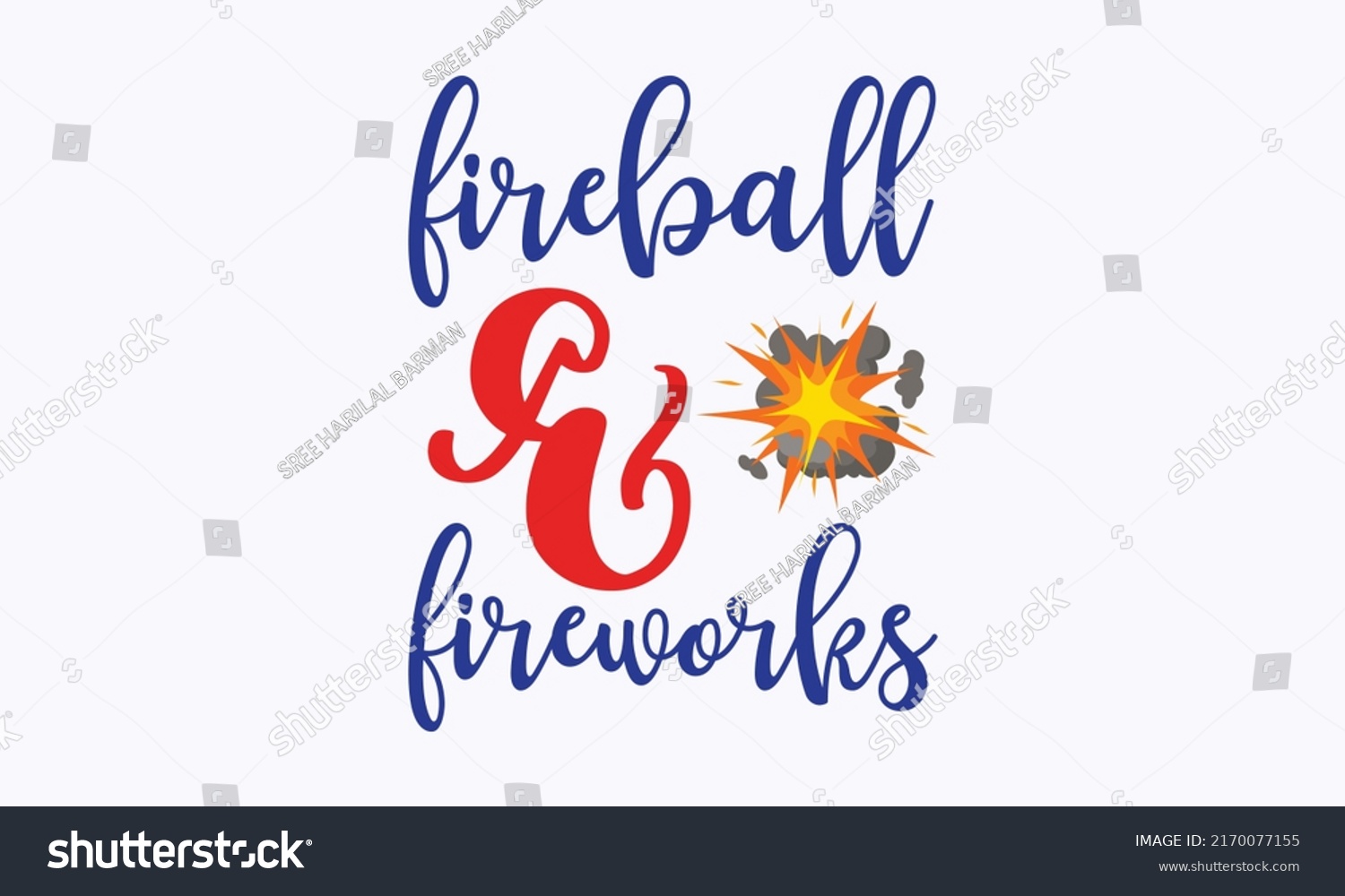 SVG of fireball and fireworks - 4th of July rainbow svg vector image isolated on white background. 4th of July fireworks svg for design shirt and scrapbooking. Good for advertising, poster, templet svg