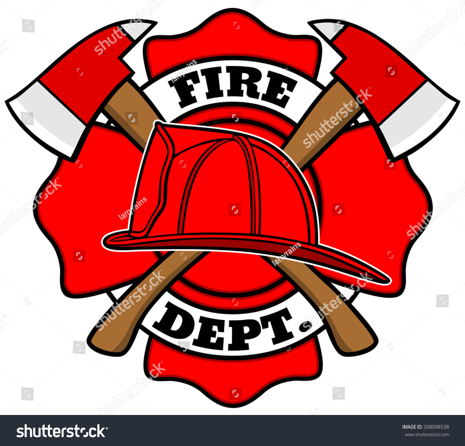 Firefighter Badge Stock Vector 208098538 - Shutterstock