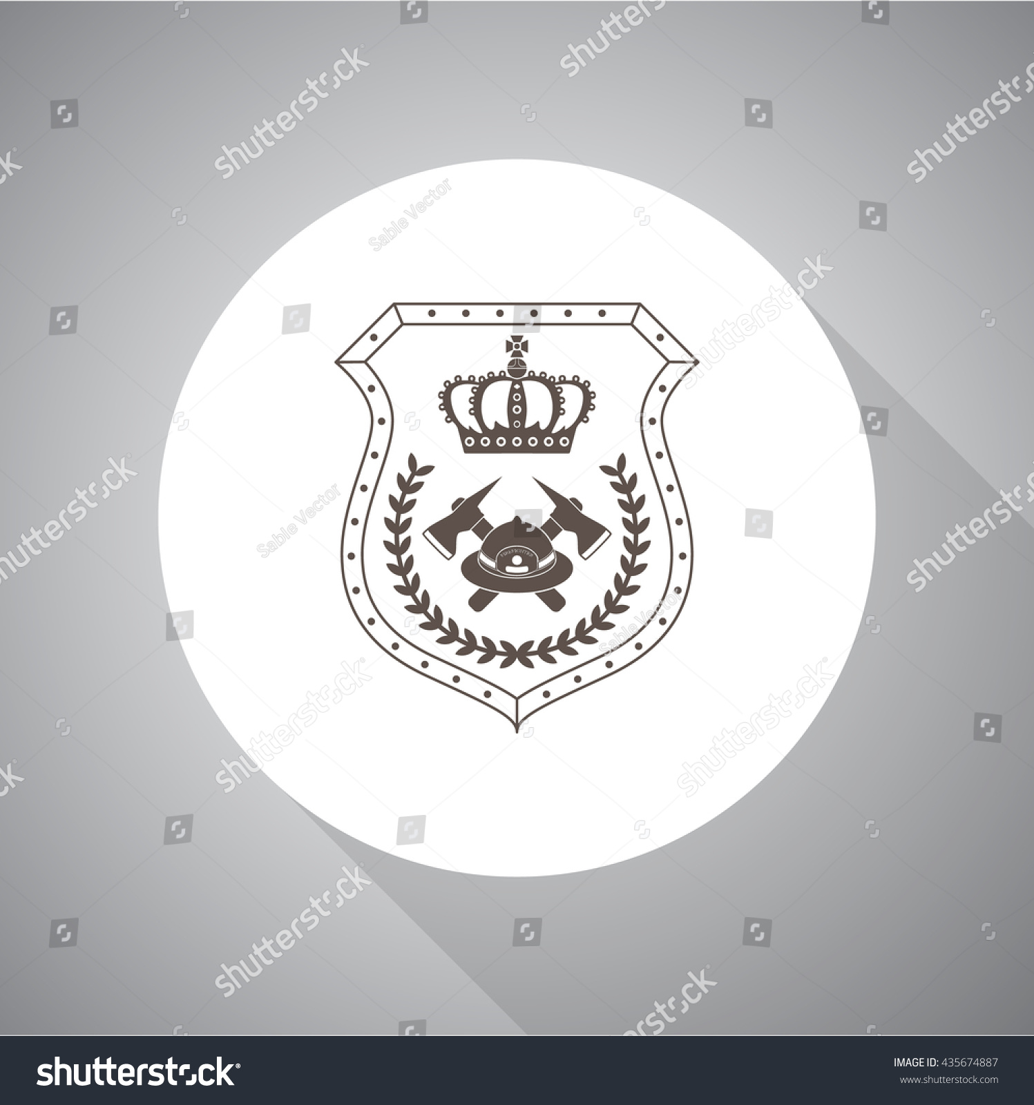 Firefighter Badge Vector Icon - 435674887 : Shutterstock