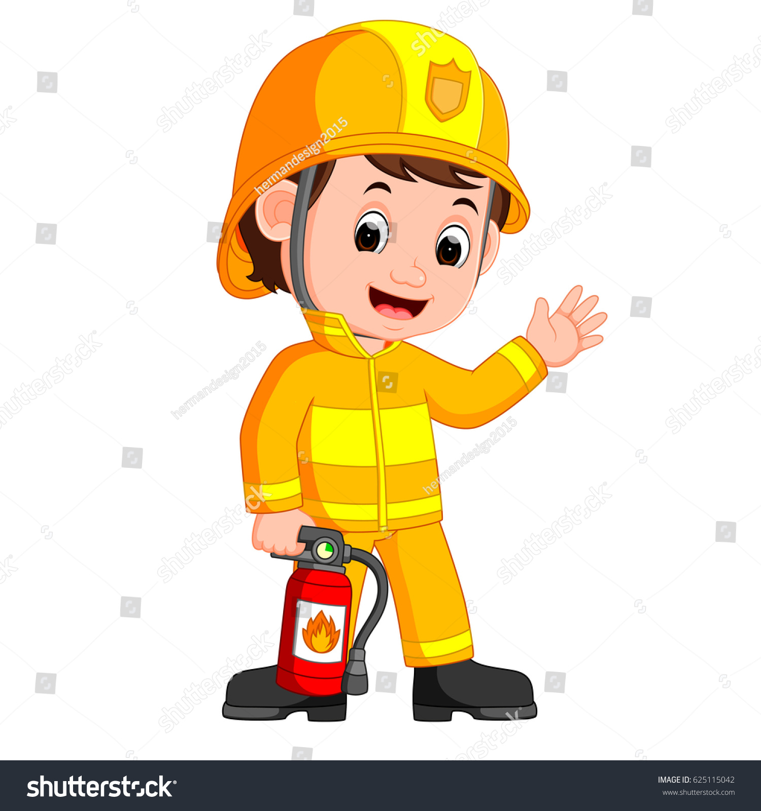 Firefighter Cartoon Stock Vector (Royalty Free) 625115042 | Shutterstock