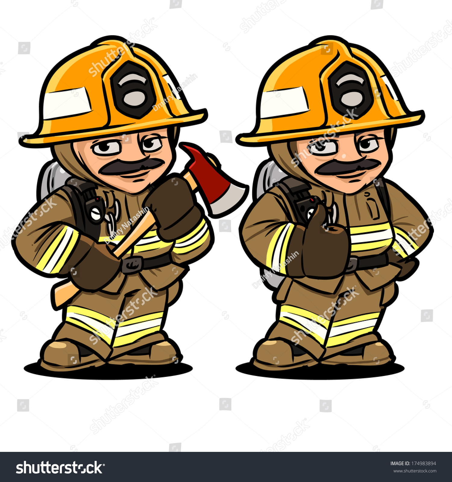 Firefighter Cartoon Character Stock Vector 174983894 - Shutterstock