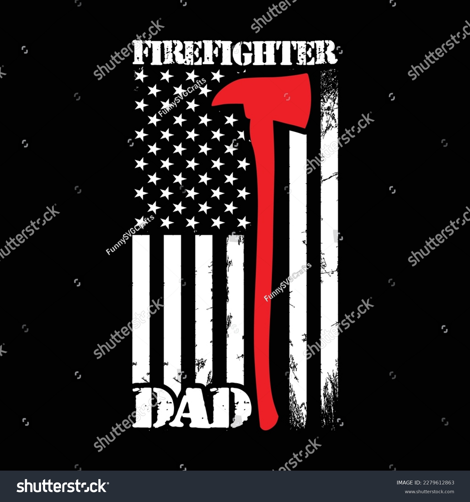 SVG of Firefighter Dad Shirt, firefighter shirt, firefighter flag, Firefighter Svg, USA Flag, fireman, fire svg