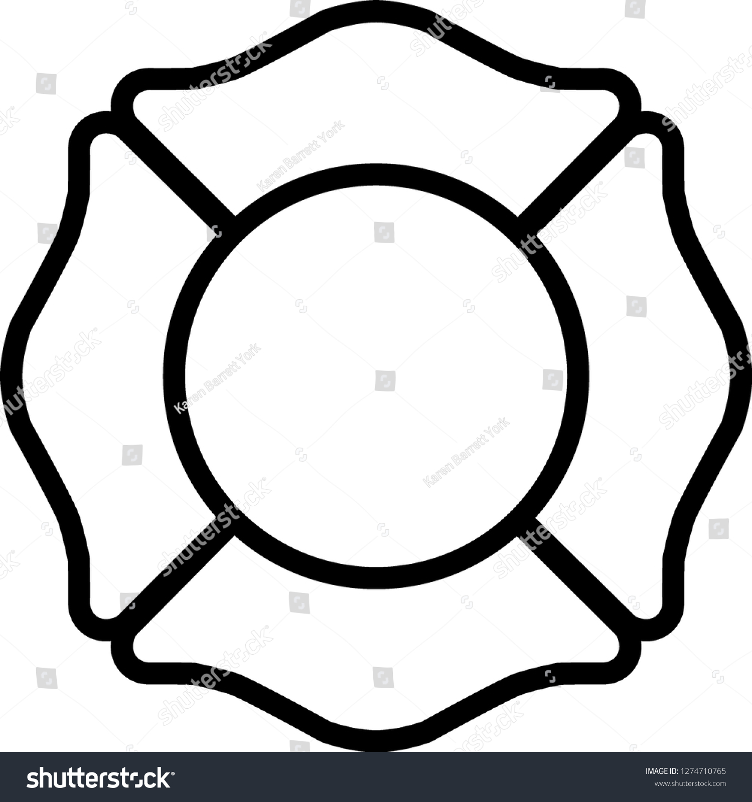 Firefighter Emblem St Florian Maltese Cross Stock Vector Royalty Free 1274710765