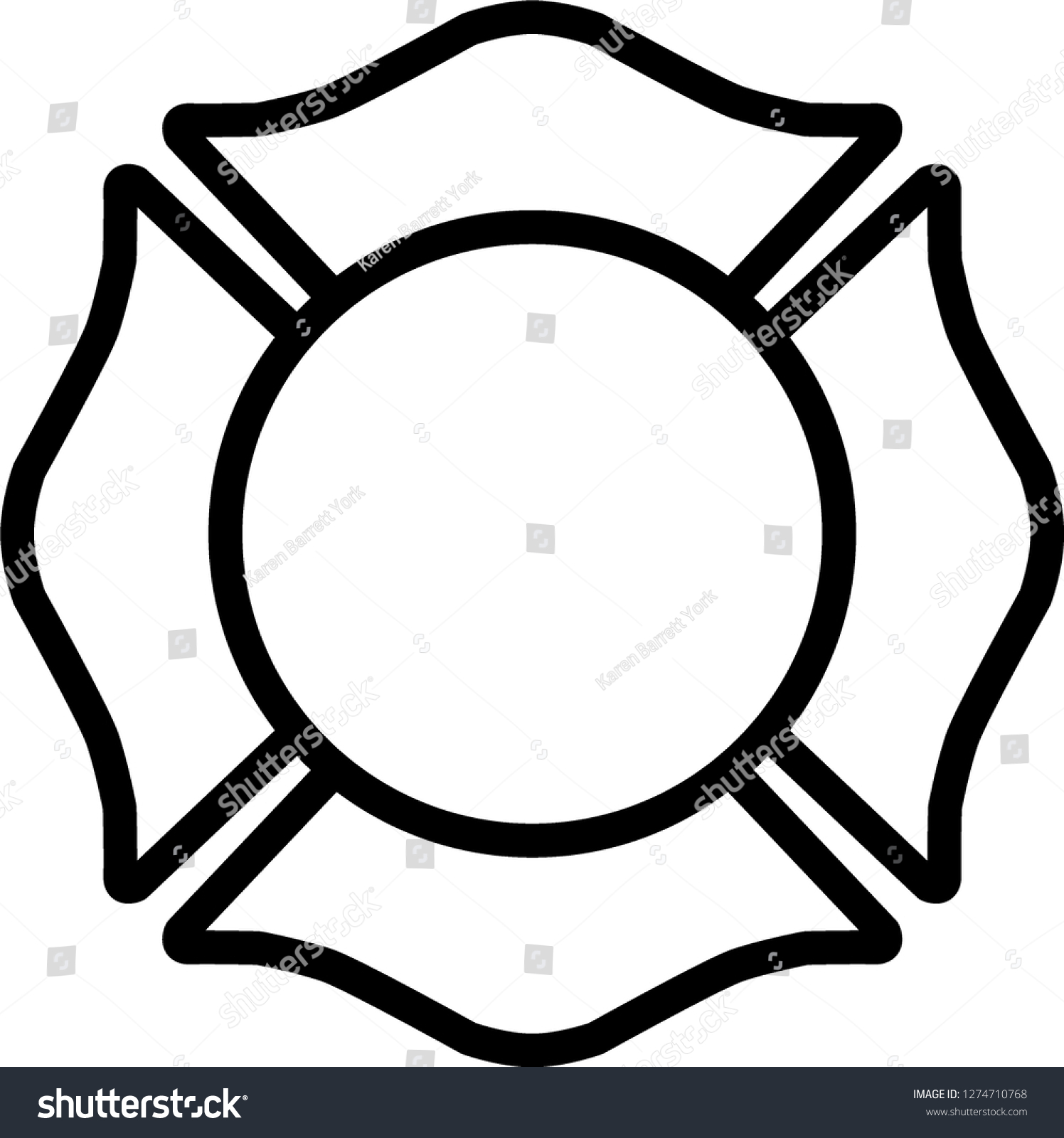 Firefighter Emblem St Florian Maltese Cross Stock Vector (Royalty Free ...