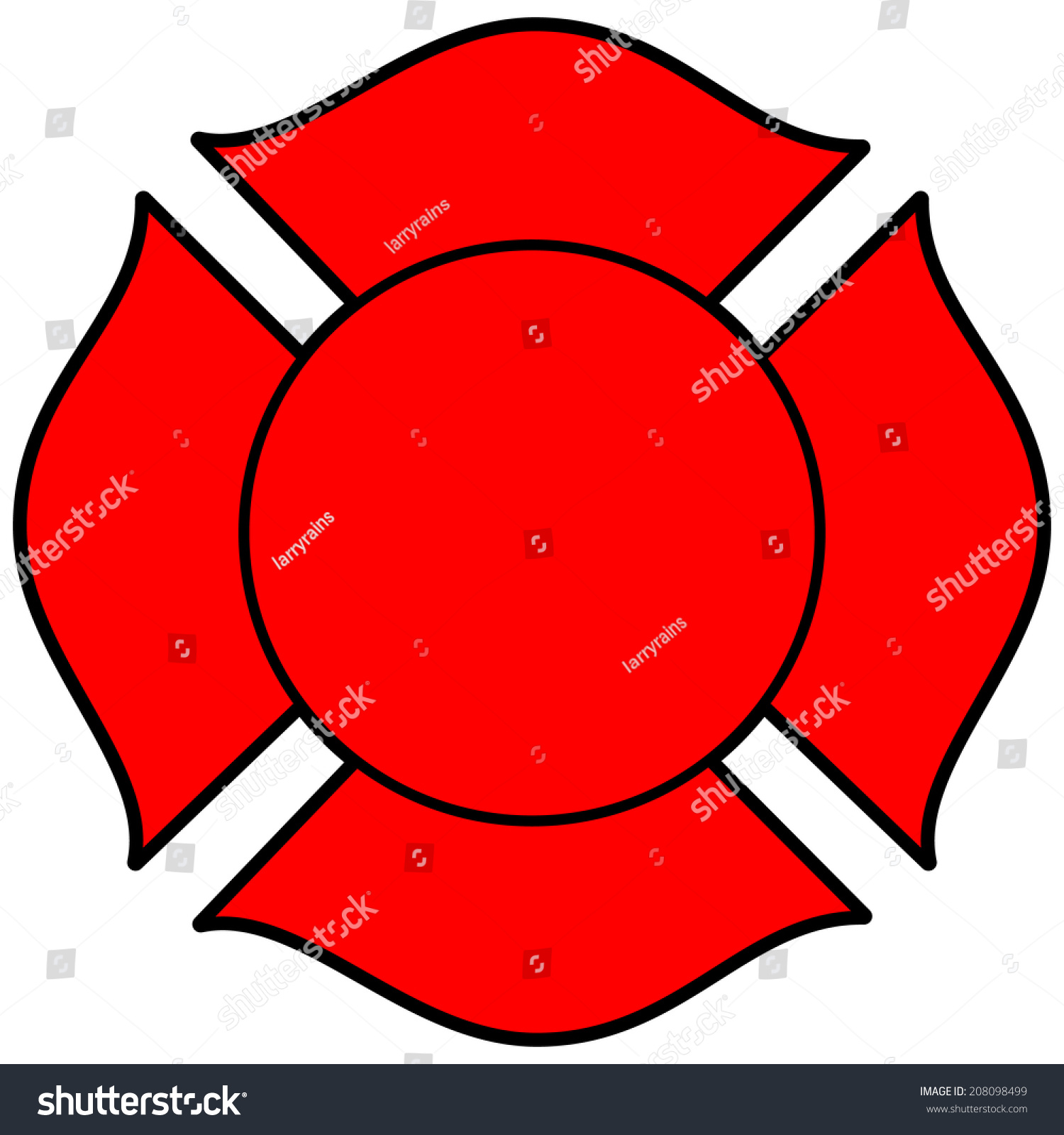 Firefighter Maltese Cross Stock Vector Illustration 208098499 ...