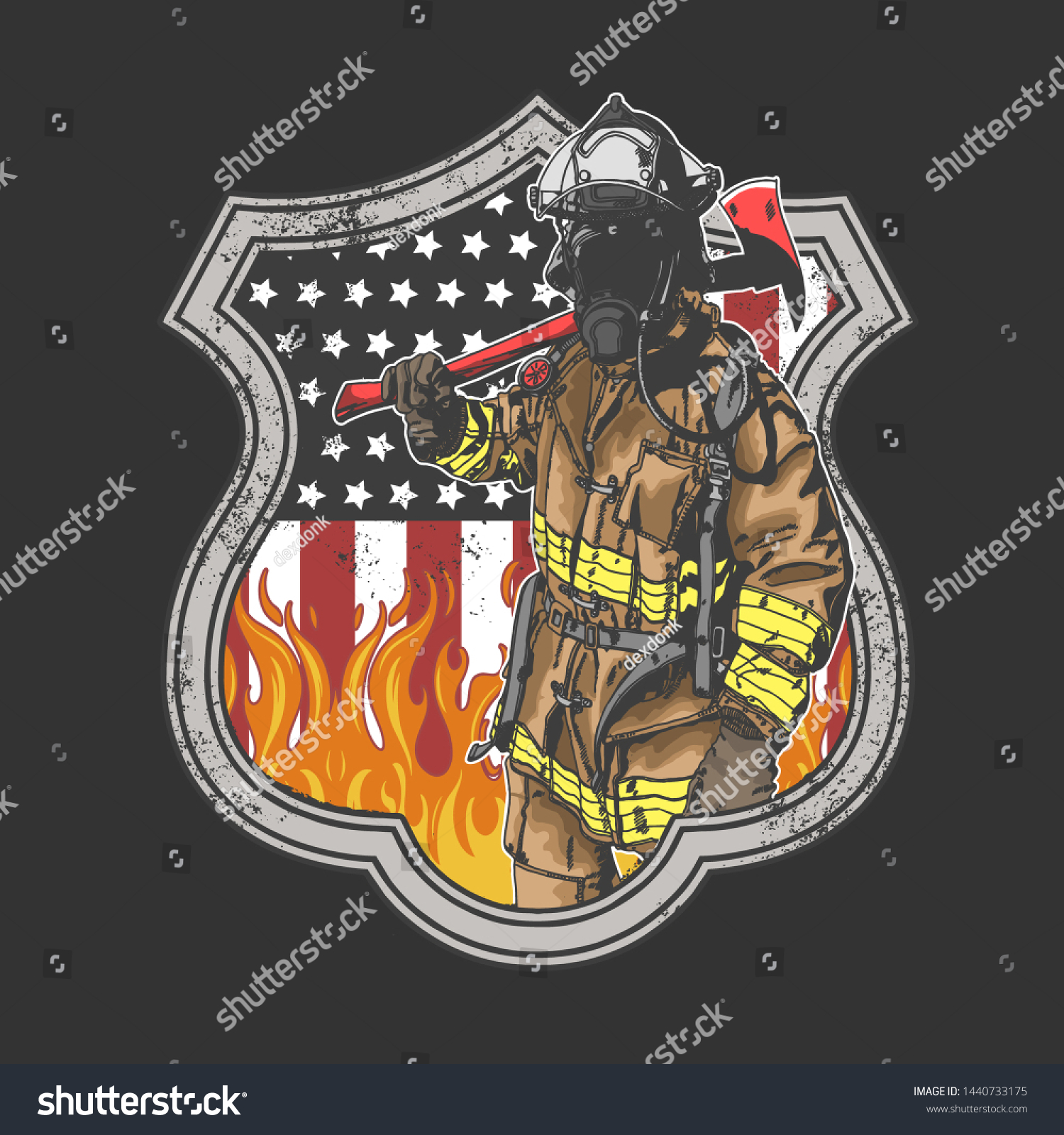 アメリカの消防士イラストベクター画像 のベクター画像素材 ロイヤリティフリー