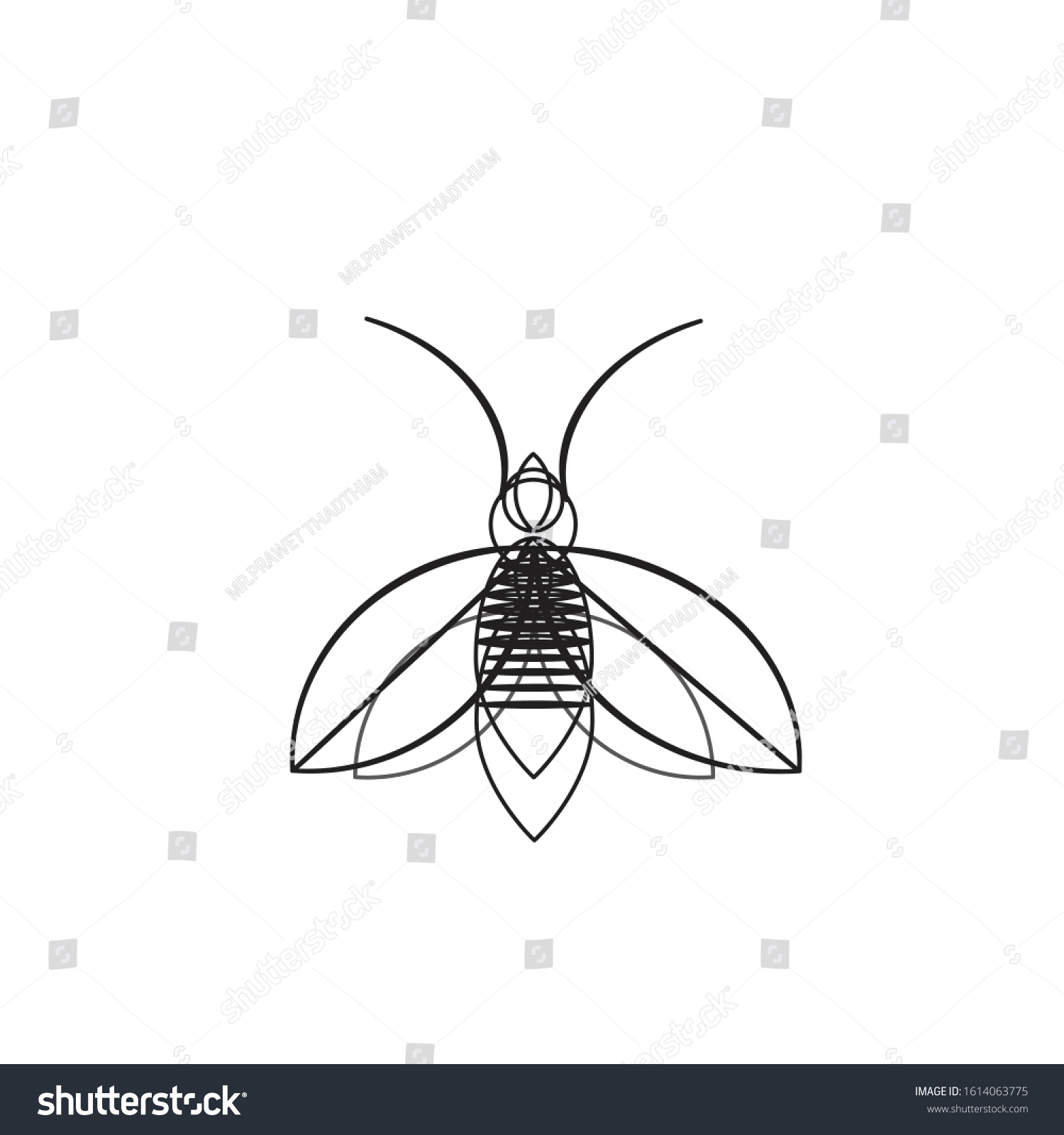 Firefly Icon Logo Vector Symbol Line Stock Vector (Royalty Free ...