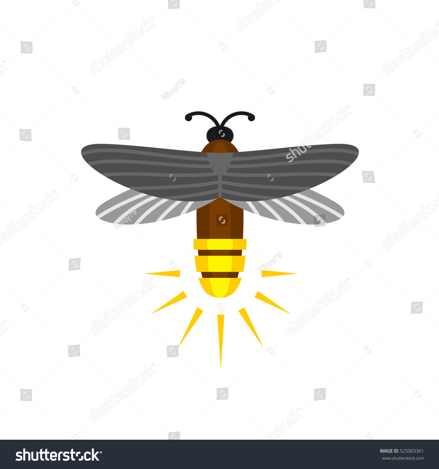 Firefly Isolated Cartoon Vector Logo Firefly Stock Vector 525063361 ...