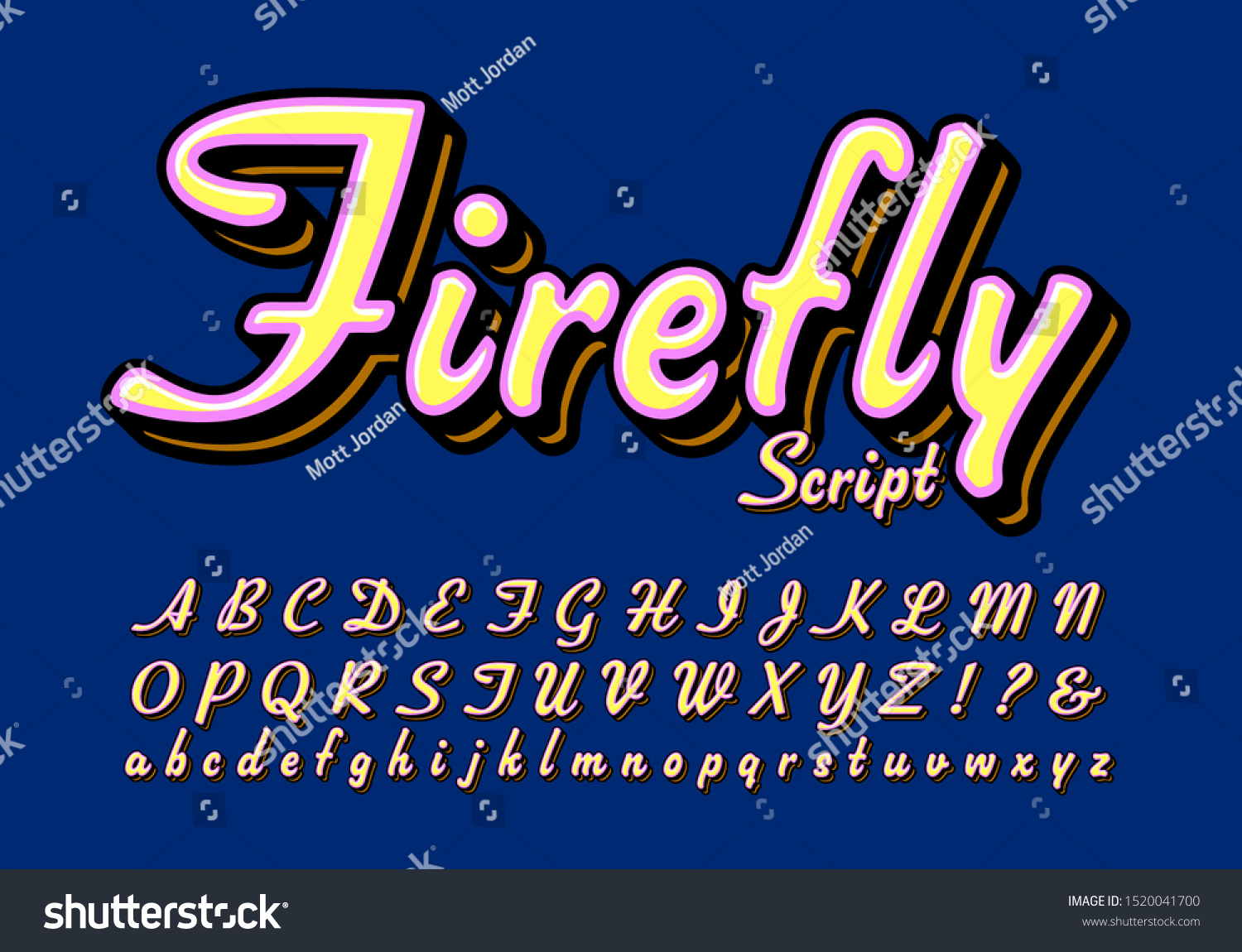 Firefly Vector Script Vintage Style Semicasual Stock Vector