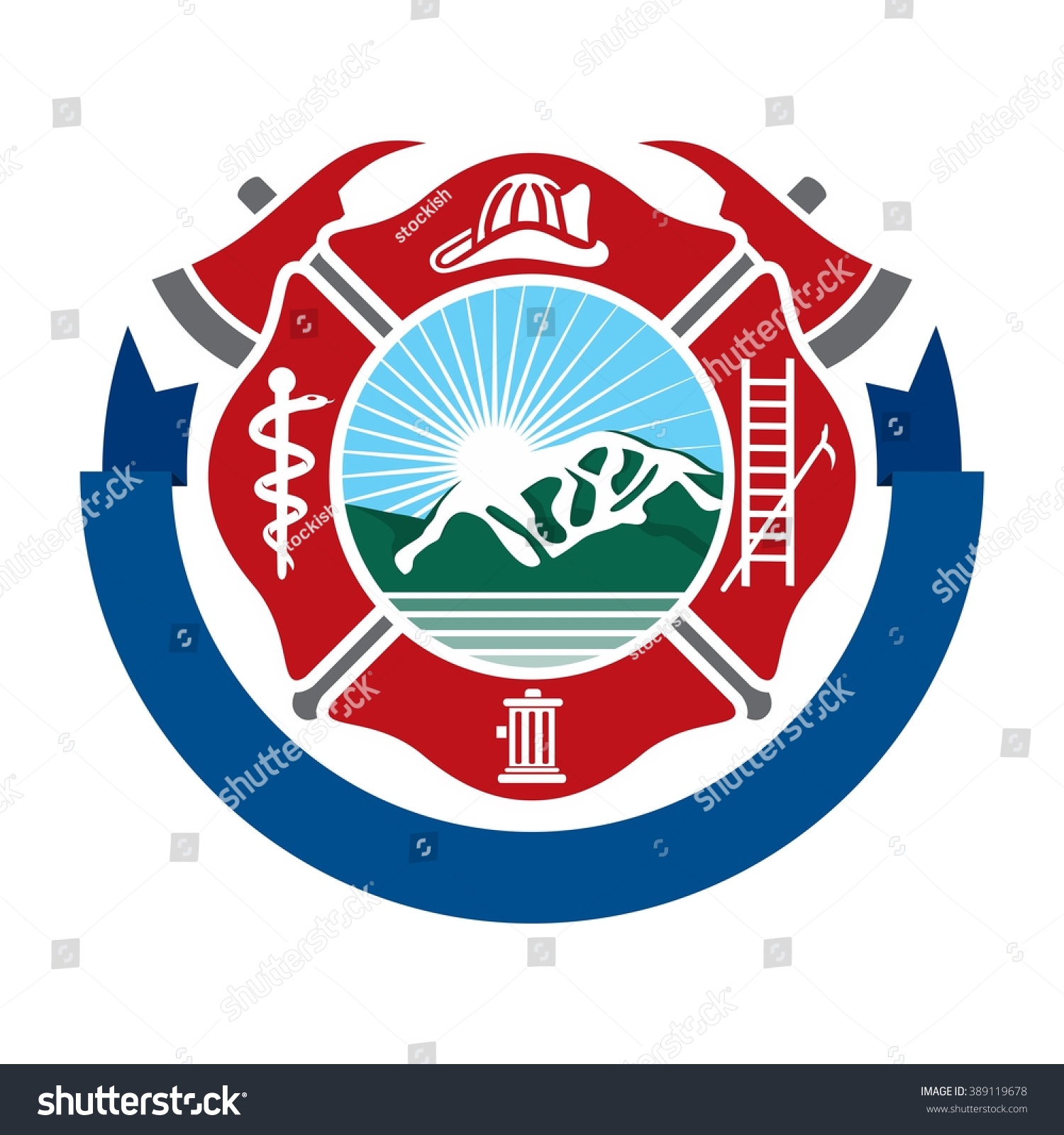 Fireman Logo Vector Stock Vector 389119678 - Shutterstock