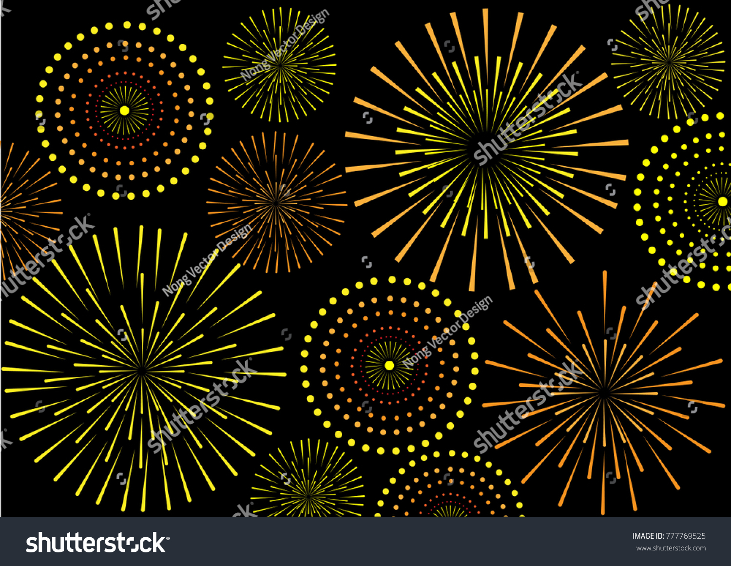 Fireworks Background Pattern Illustration Firework Display Stock Vector 