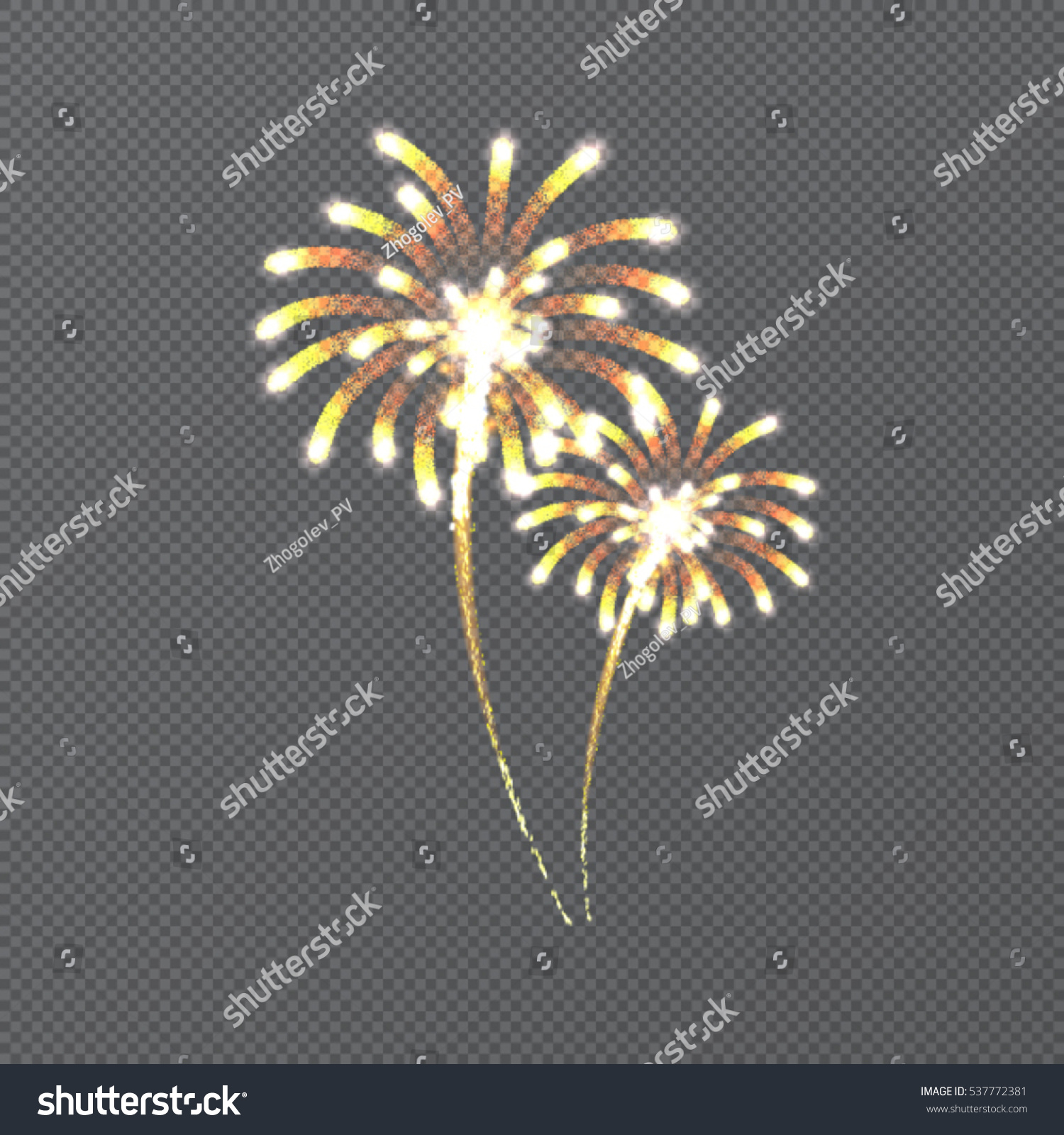 Fireworks On Transparent Background Stock Vector 537772381 - Shutterstock