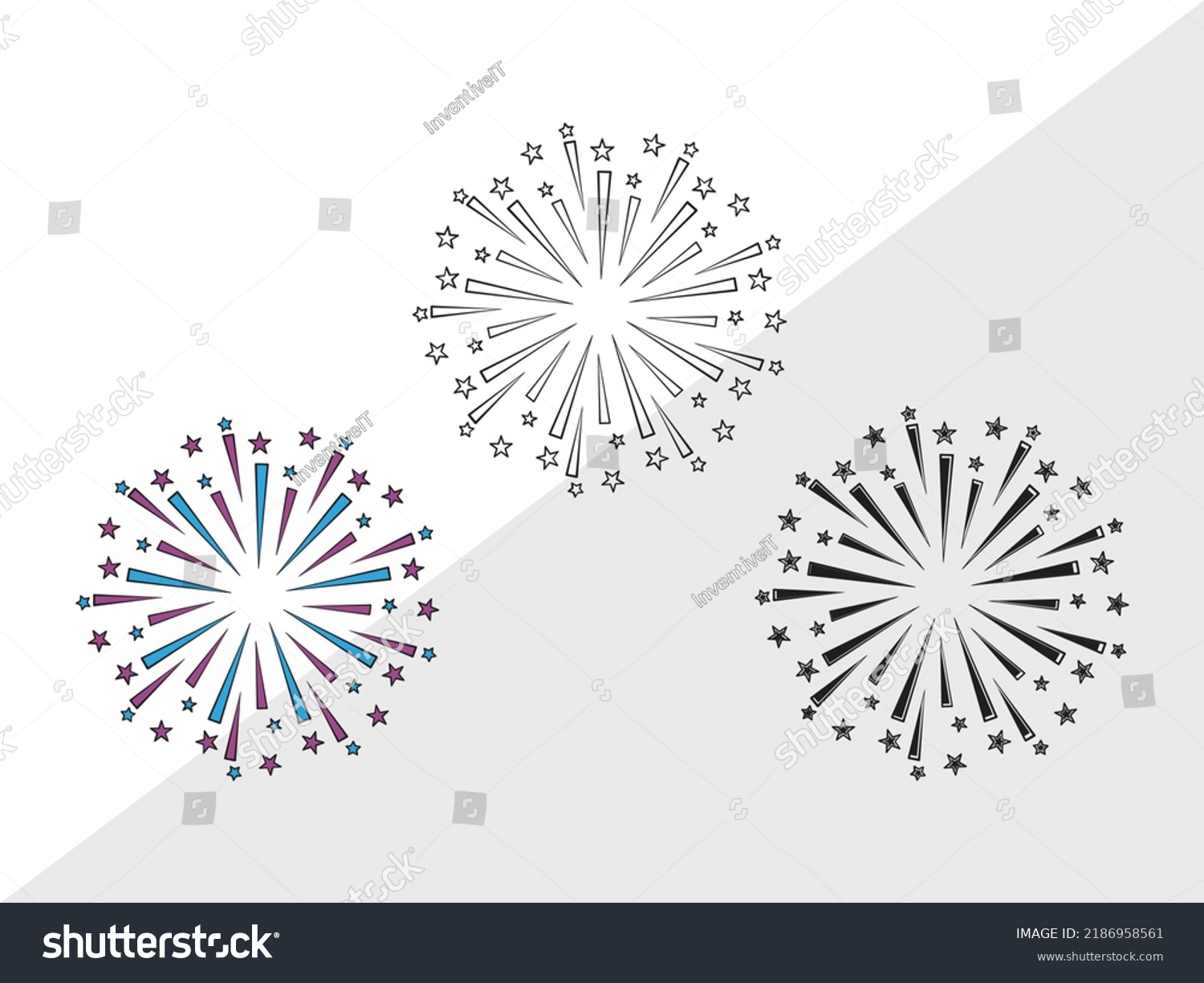 SVG of Fireworks SVG Printable Vector Illustration svg