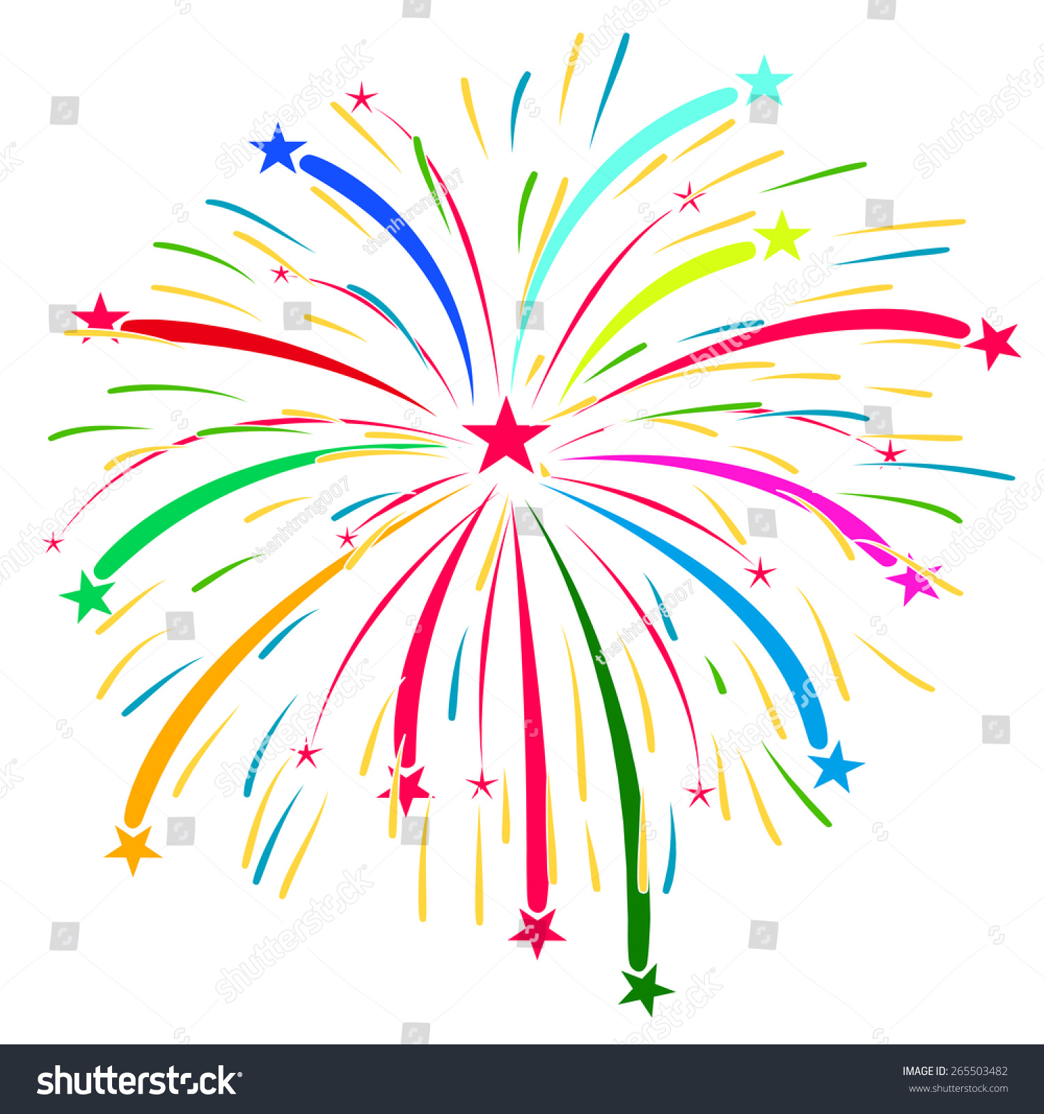 Fireworks Vector On White Background Stock Vector 265503482 - Shutterstock