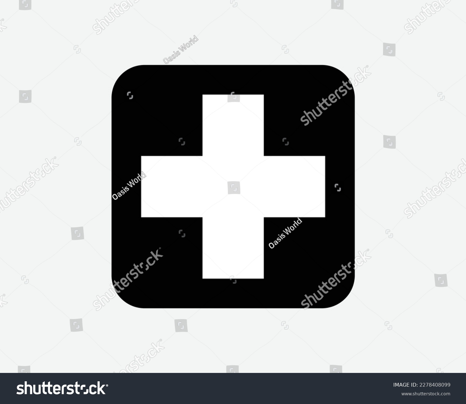 SVG of First Aid Cross Symbol Medical Emergency Humanitarian Care Black White Silhouette Sign Icon Vector Graphic Clipart Illustration Artwork Pictogram svg