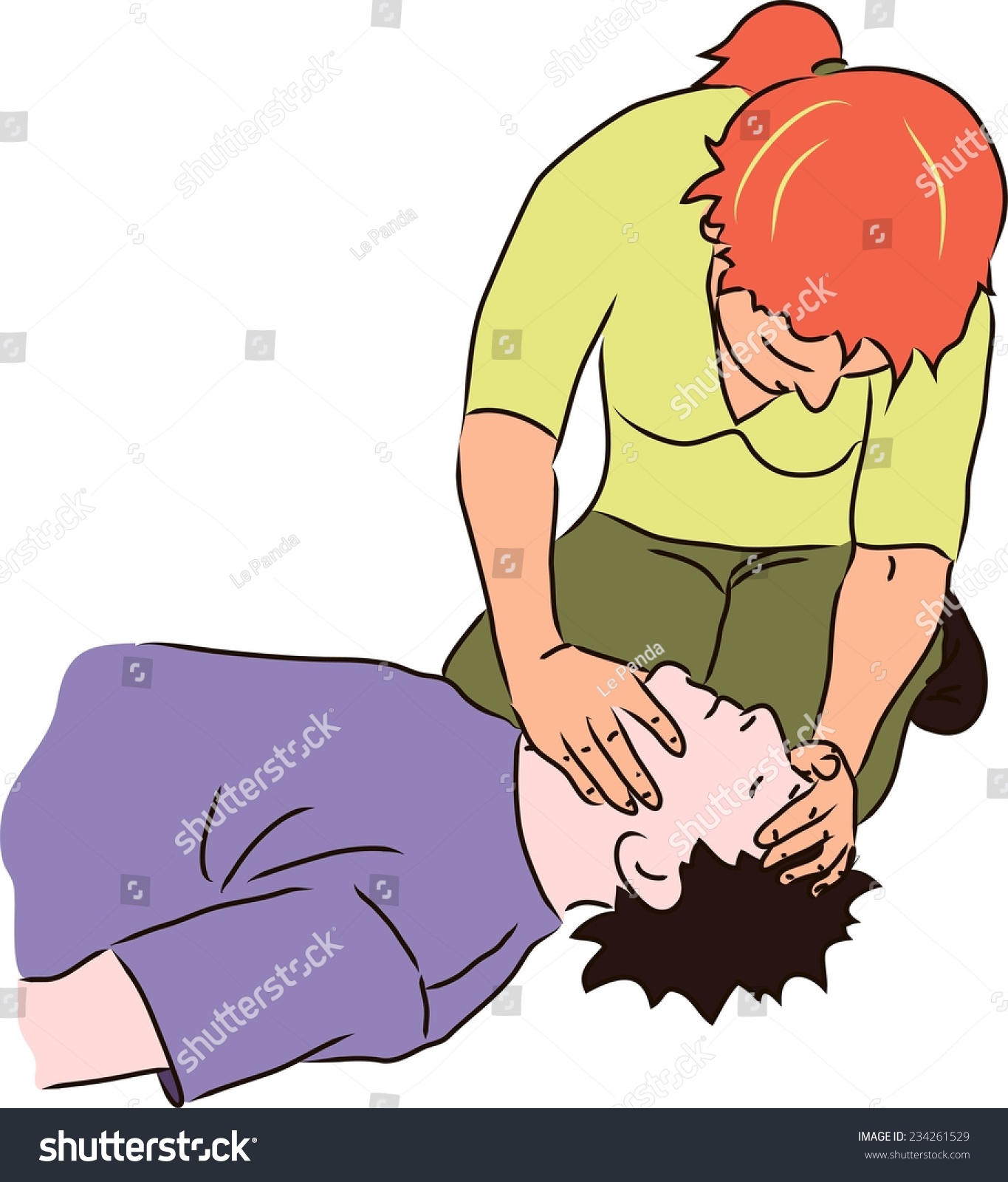 First Aid - Holding Head Of Unconscious Person Stock Vector ...