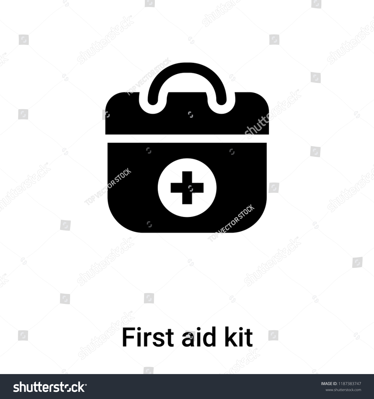 SVG of First aid kit icon vector isolated on white background, logo concept of First aid kit sign on transparent background, filled black symbol svg