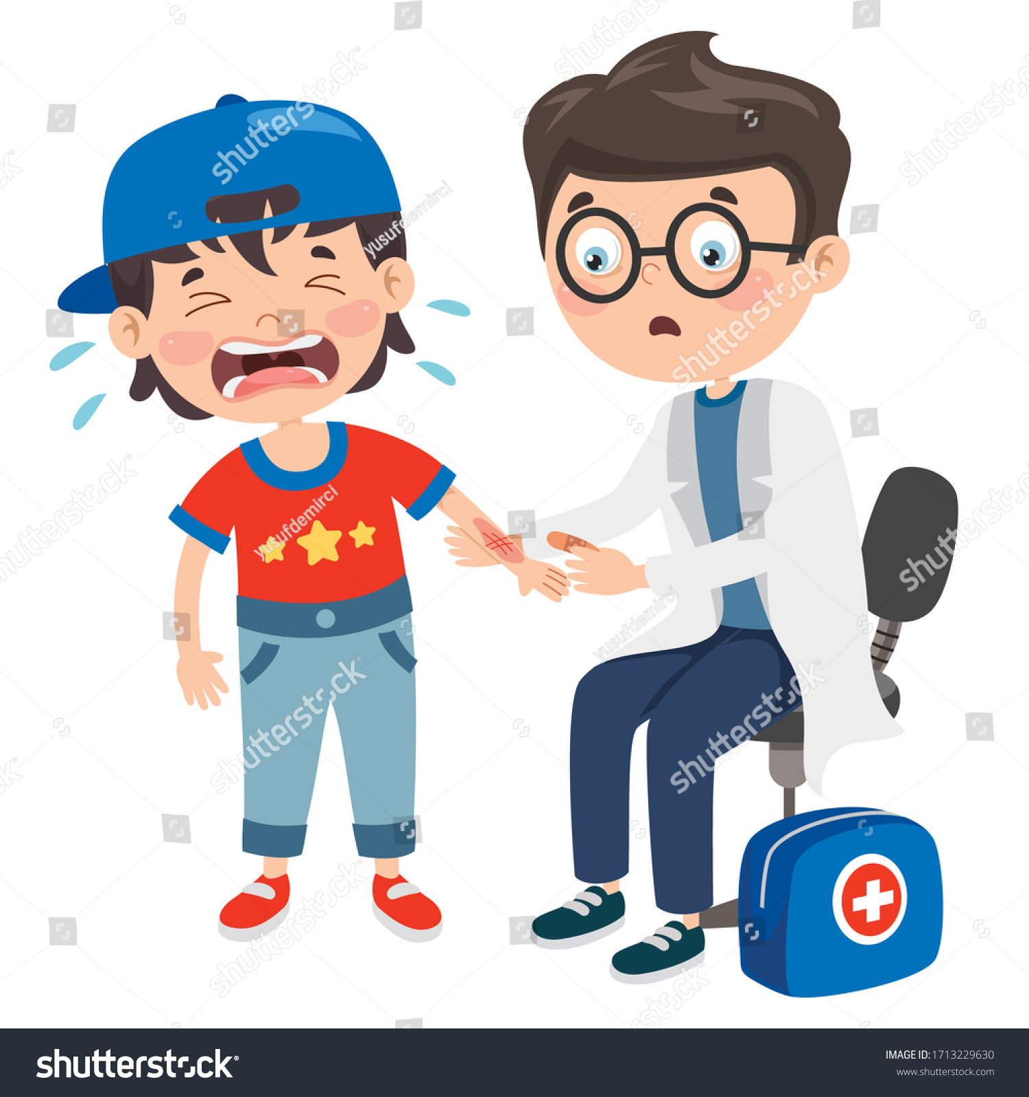 First Aid Scene Cartoon Character Stock Vector (Royalty Free) 1713229630