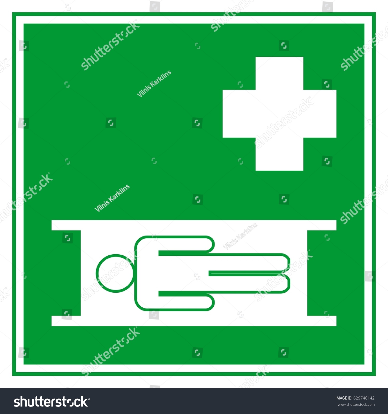 Firstaid Stretcher Sign White Symbols On Stock Vector (Royalty Free ...