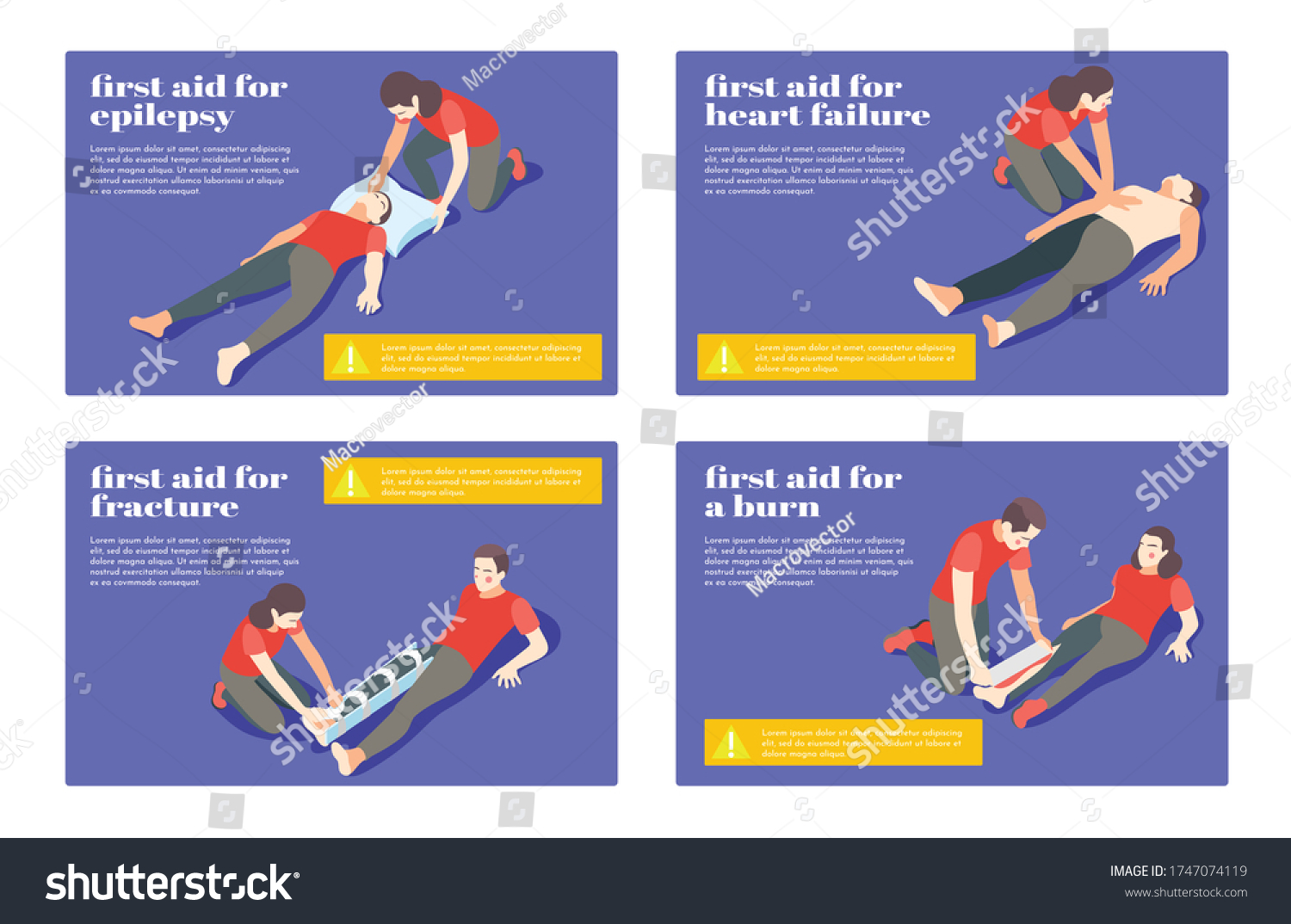 First Aid Treatment Steps Epilepsy Fracture Stock Vector Royalty Free 1747074119