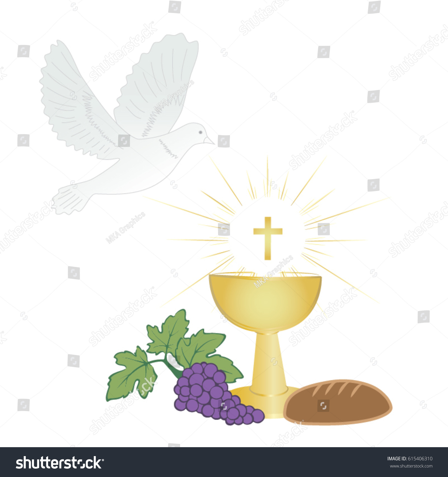 First Communion Symbols Nice Invitation Design Stock Vector (Royalty ...