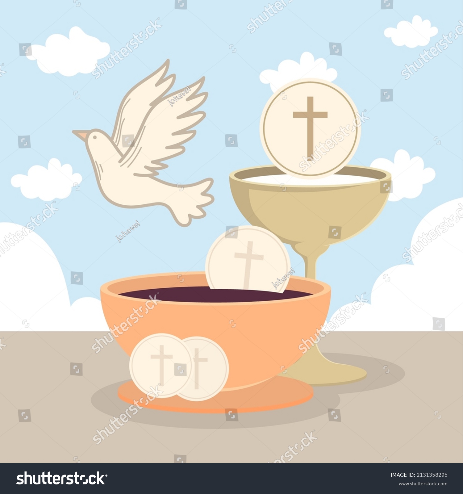 First Holy Communion Concept Design Stock Vector (Royalty Free ...