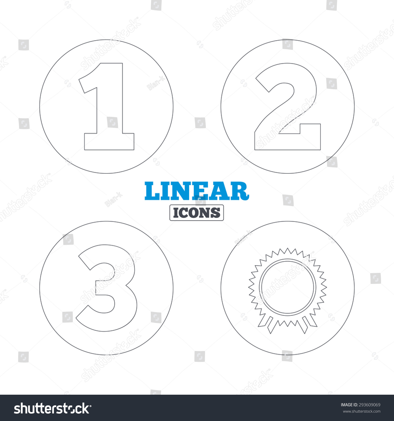 First Second Third Place Icons Award Stock Vector (Royalty Free) 293609069