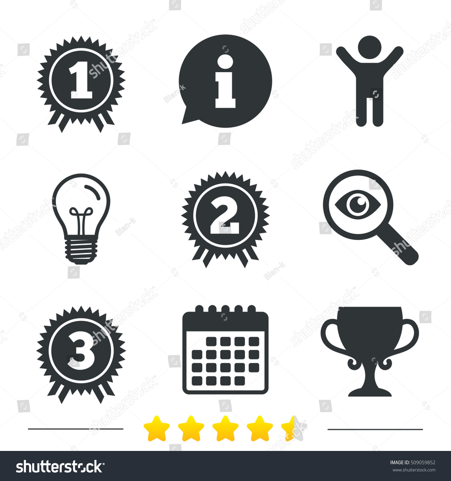 First Second Third Place Icons Award Stock Vector (Royalty Free ...