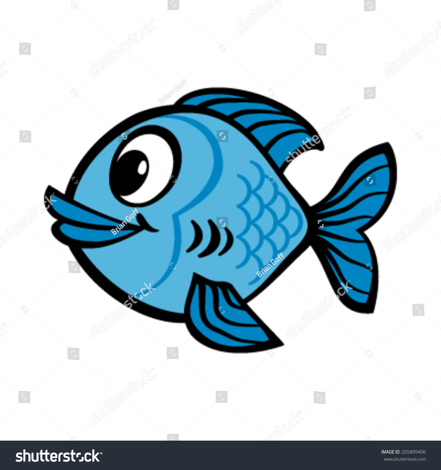 Fish Cartoon Vector Icon Stock Vector (Royalty Free) 205899406 ...