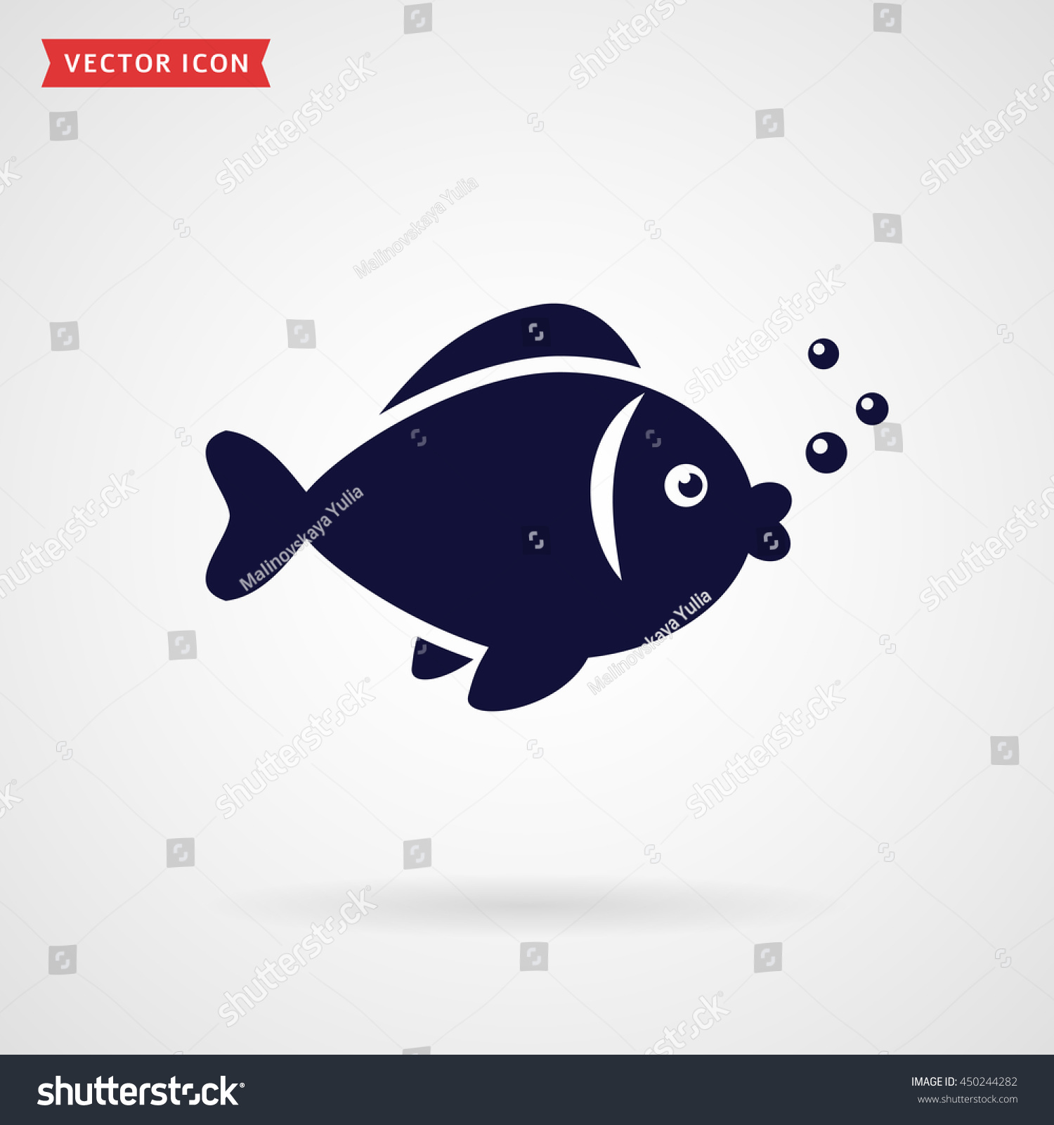 Fish Icon Isolated On White Background Stock Vector 450244282