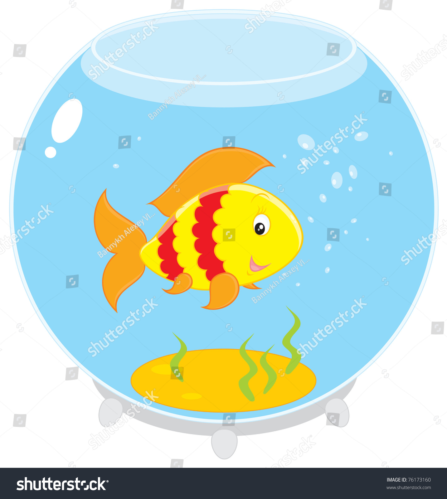 Fish In An Aquarium Stock Vector 76173160 : Shutterstock