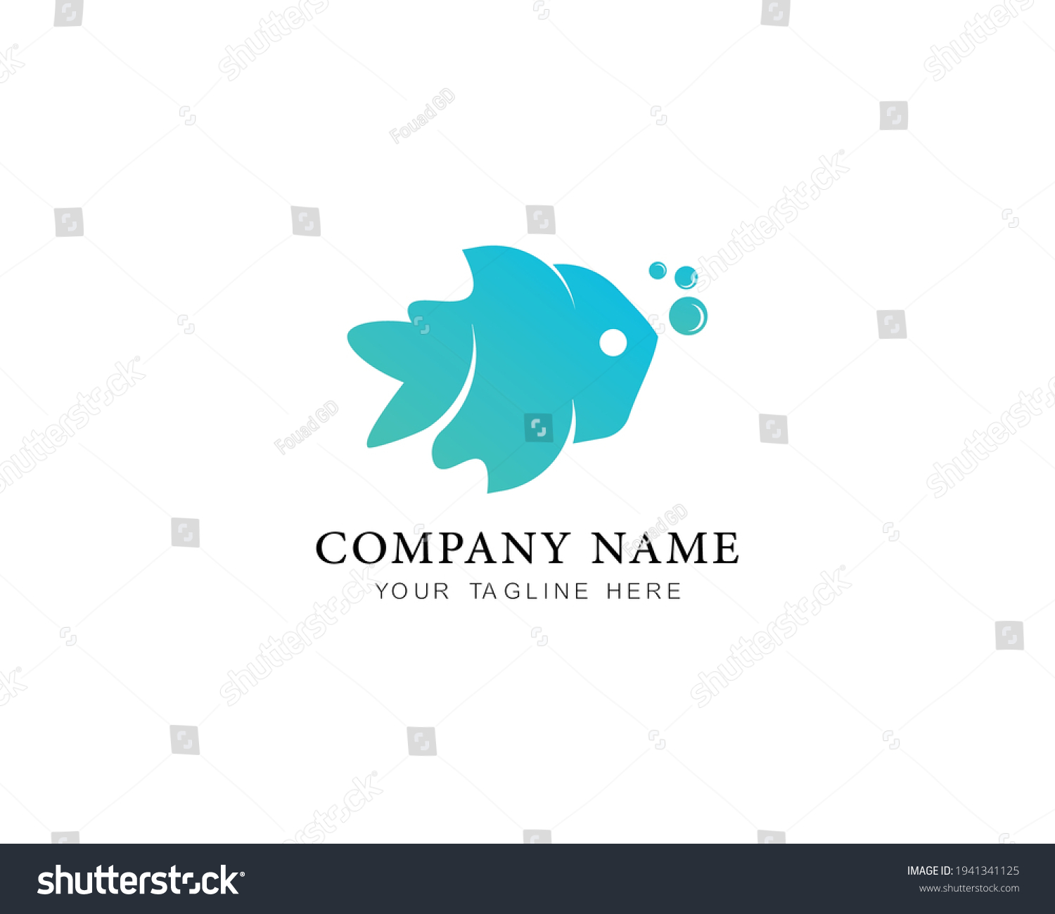 Fish Logo Design Icon Fishing Illustration Stock Vector (Royalty Free ...